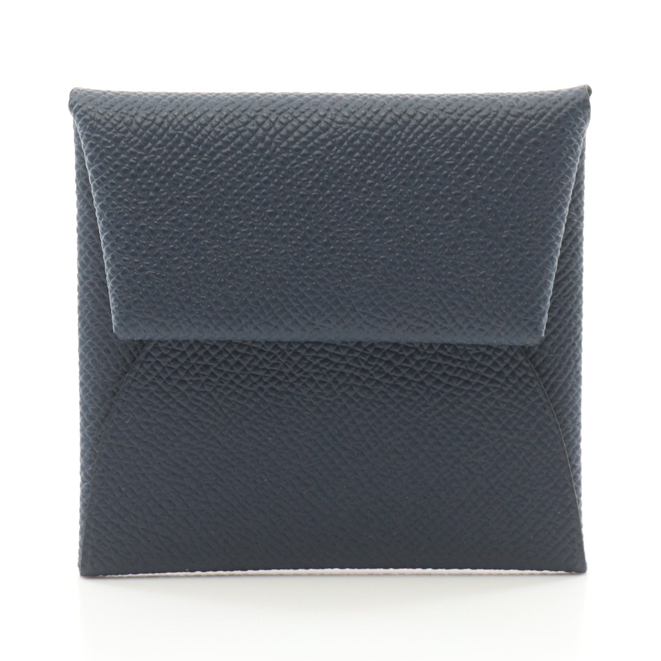 Hermes Hermes Bastia Blue Navy Coin Purse Veau Epsom Silver Hardware Double Engraved Size ONE SIZE - 1 Thumbnail