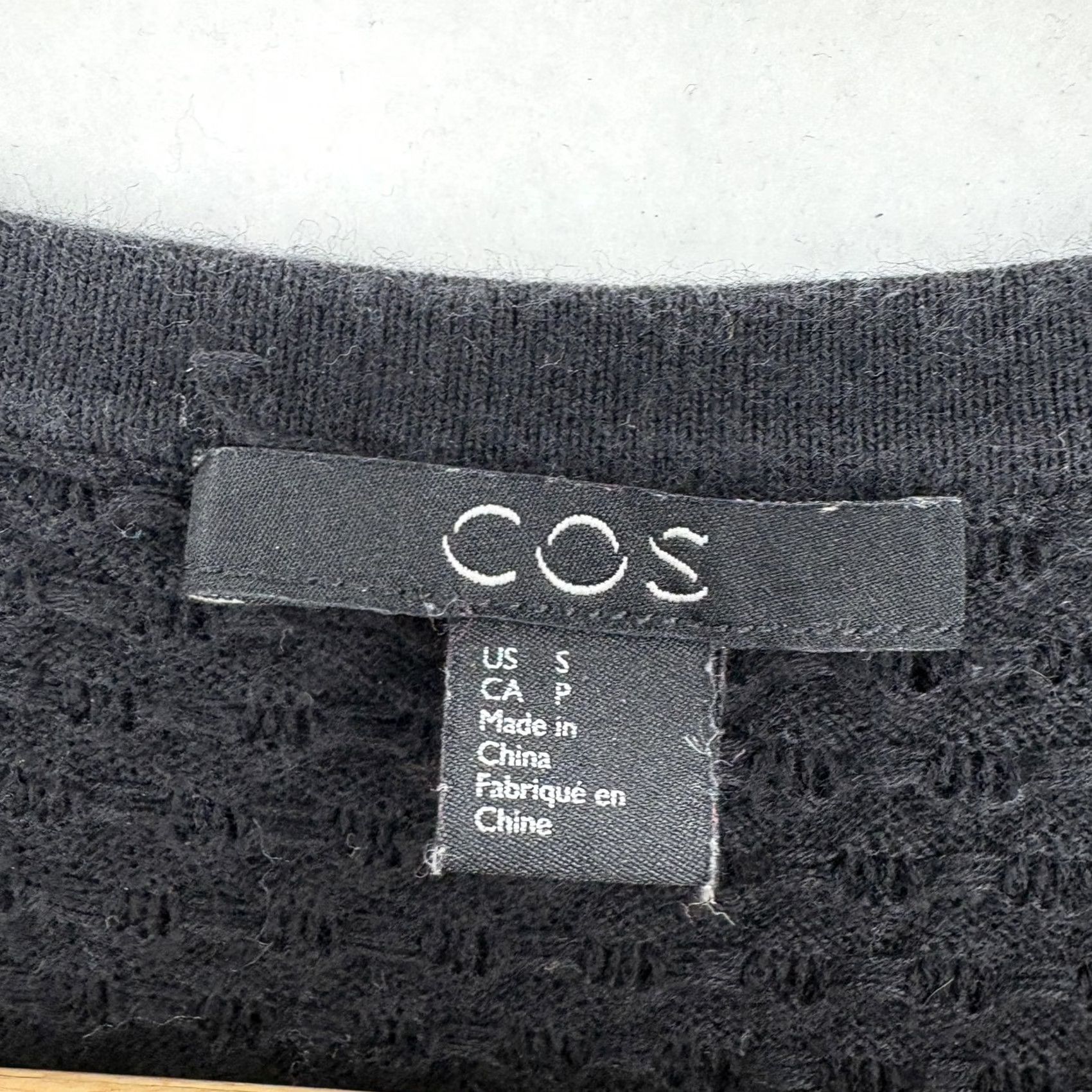 Cos COS Sweater Womens Small Black Waffle-Knit Knit Crew Neck Cotton Tunic Casual Seasonal 100% Cotton Knit Modern Size S / US 4 / IT 40 - 4 Thumbnail