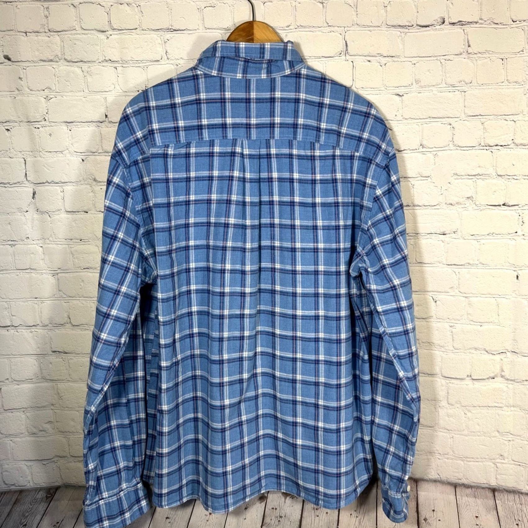 johnnie-O VINTAGE Johnnie-O Hangin' Out Button-Down Shirt Blue Plaid 2XL Mens Regatta Navy? Size US XXL / EU 58 / 5 - 5 Thumbnail