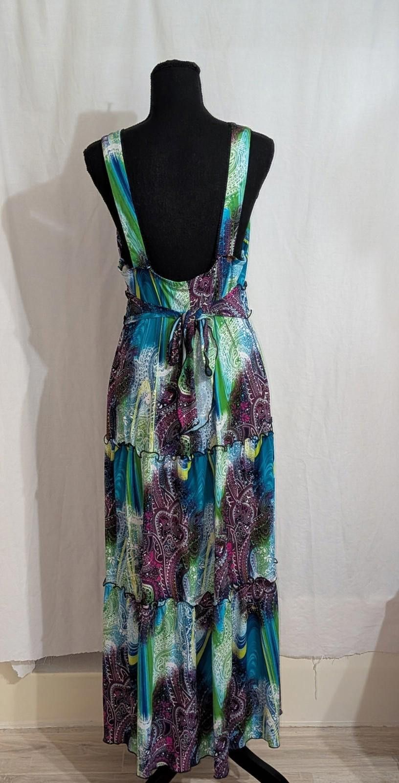 Designer Roz & Ali Paisley Fairycore Festival Maxi Dress Sz Petite 14 Size XL / US 12-14 / IT 48-50 - 3 Thumbnail