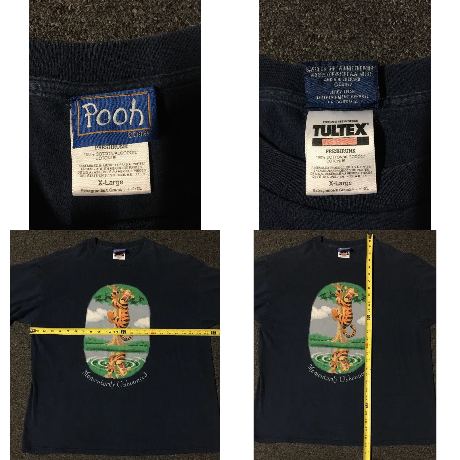 Disney VINTAGE Disney T-Shirt XL Blue 90s Pooh Mickey Minnie Grunge Cartoon Funny Retro 80s Theme Park Mens Size US XL / EU 56 / 4 - 8 Thumbnail