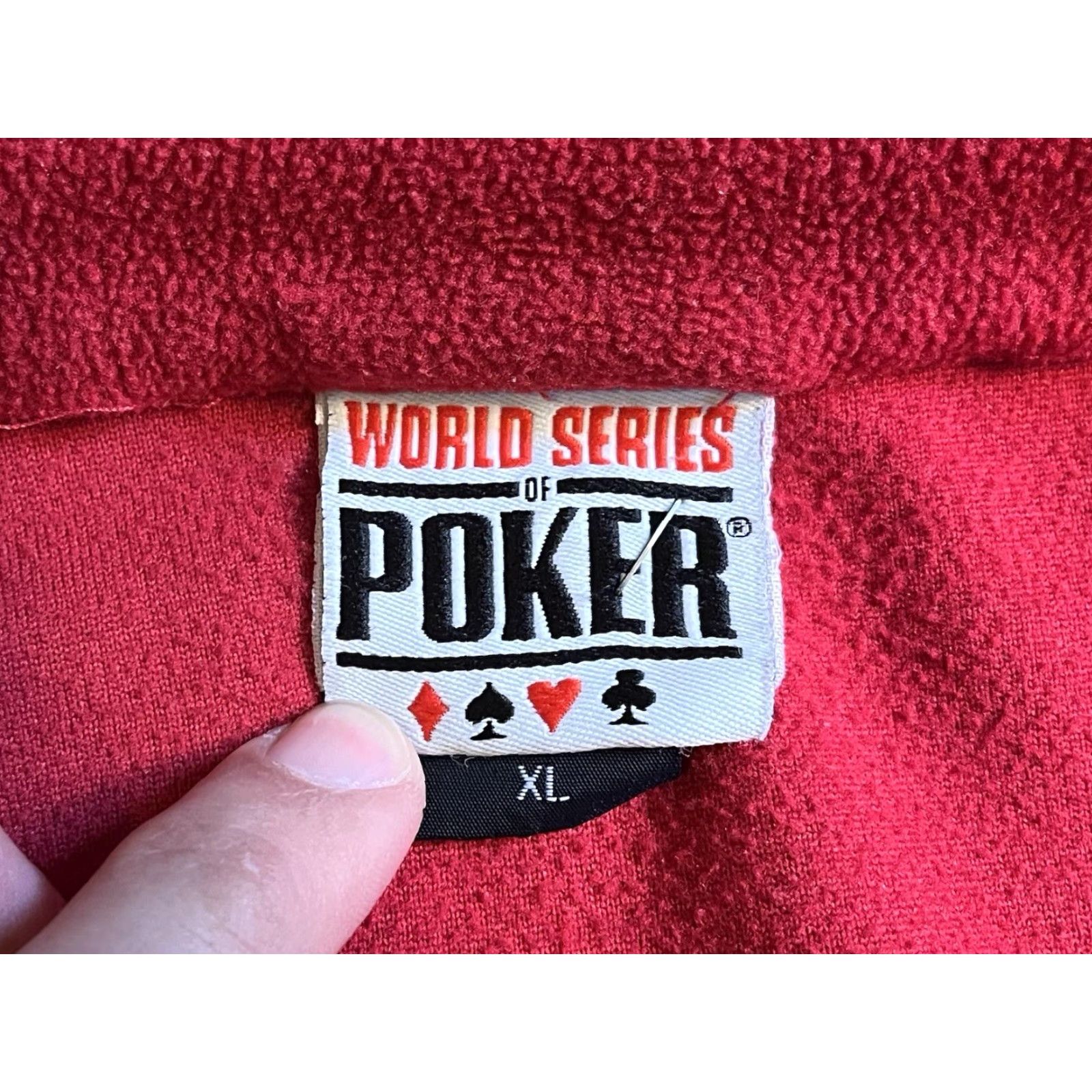 Vintage VINTAGE World Series of Poker Sweatshirt Men's XL Red WSOP Full Zip, Logo Embroidered, Mock Neck, Long Sleeve, Pockets, 1980s-2000s Retro Mens XL Red Size US XL / EU 56 / 4 - 7 Thumbnail