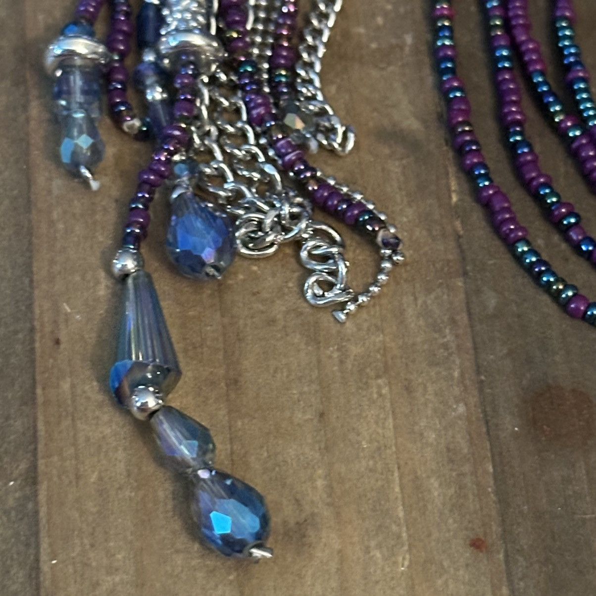 Other Long colorful seed bead Aurora Borealis tassel necklace Size ONE SIZE - 5 Thumbnail