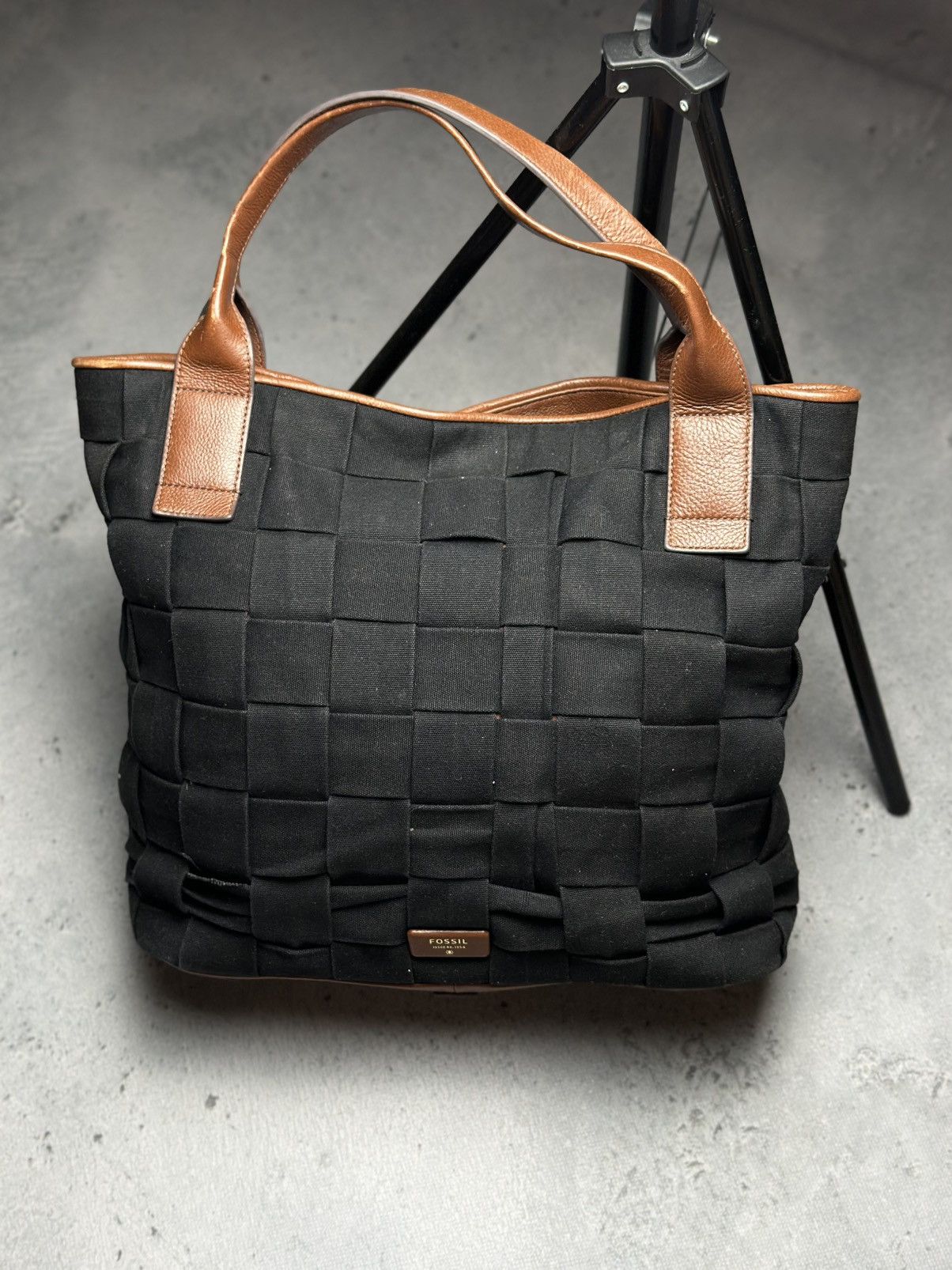 Fossil Fossil Emerson Woven Tote Canvas Shoulder Bag Lux Avantgarde Size ONE SIZE - 12 Thumbnail