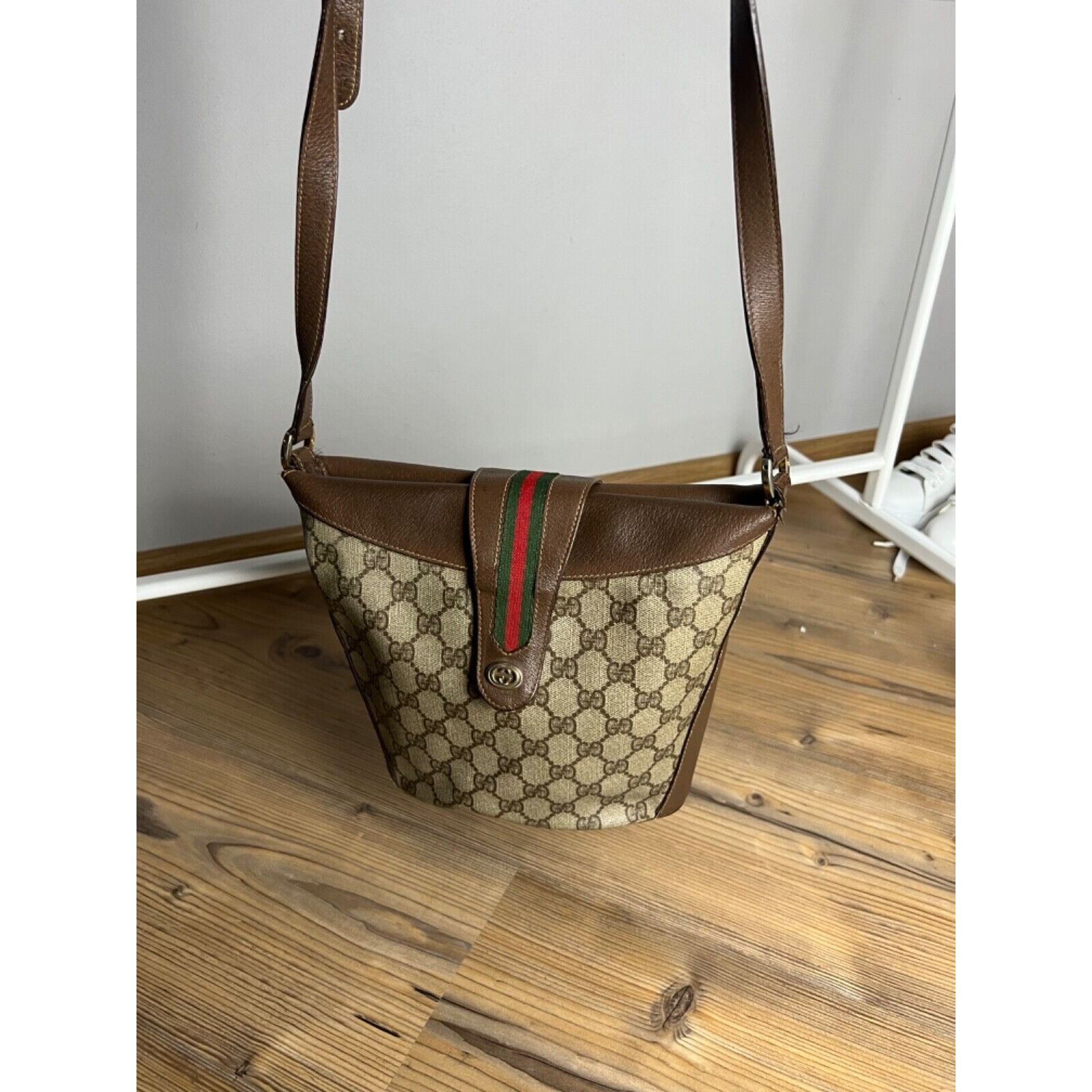 Gucci MINT! GUCCI Old GG Supreme Sherry Line Shoulder Bag Brown 40 Size ONE SIZE - 5 Thumbnail