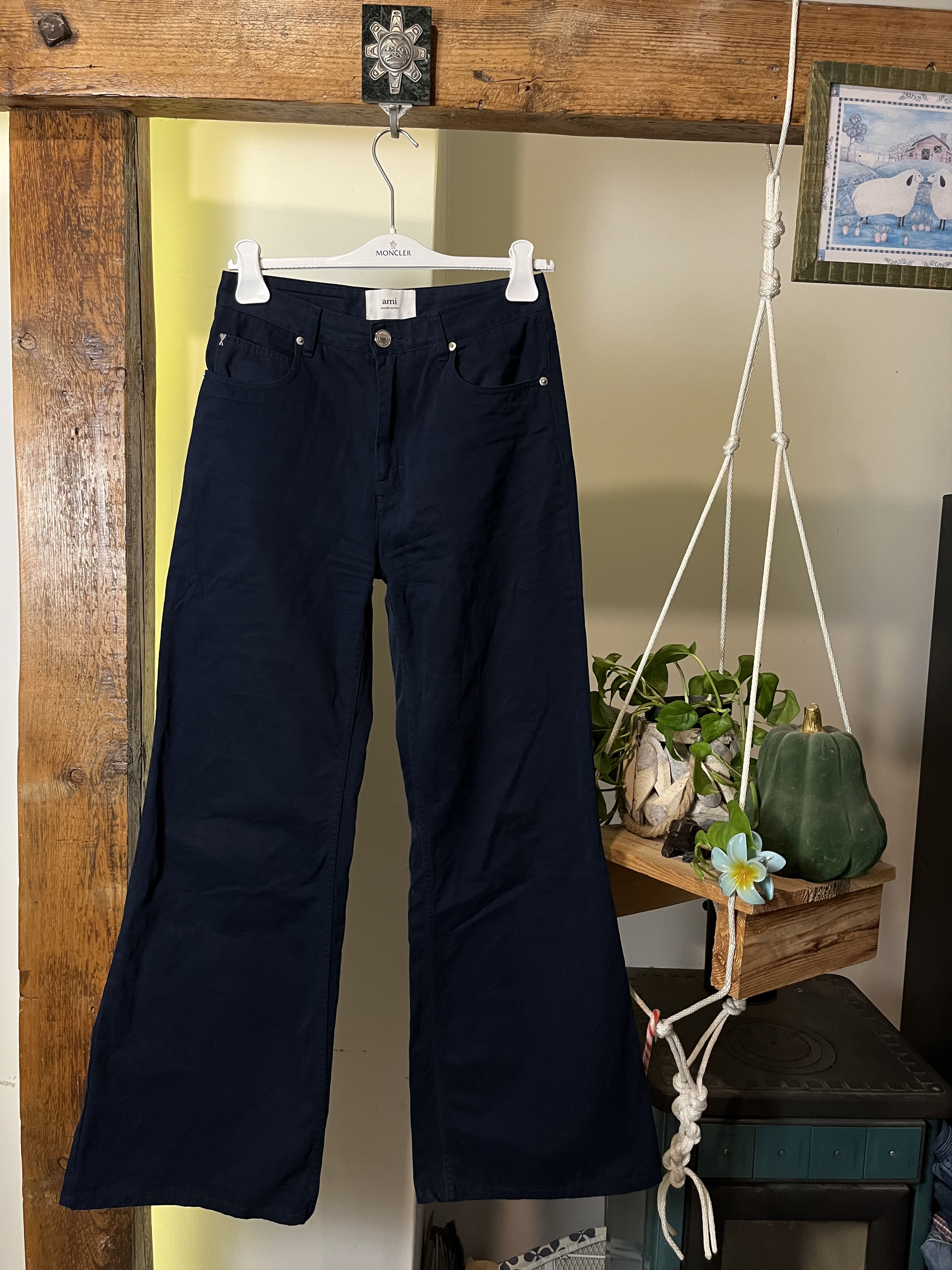 AMI × Designer AMI Flare Fit Trousers Womens Pants Made in Portugal Size 29" - 1 Thumbnail