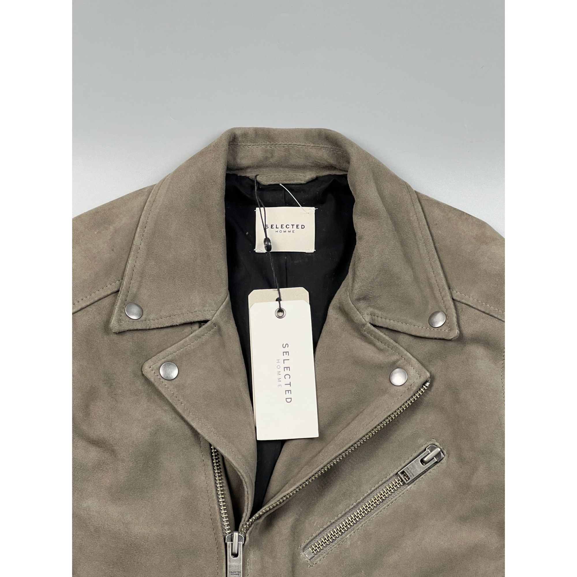 Selected Homme NWT Selected Homme Suede Leather Biker Jacket (Y0744) Size US S / EU 44-46 / 1 - 3 Thumbnail