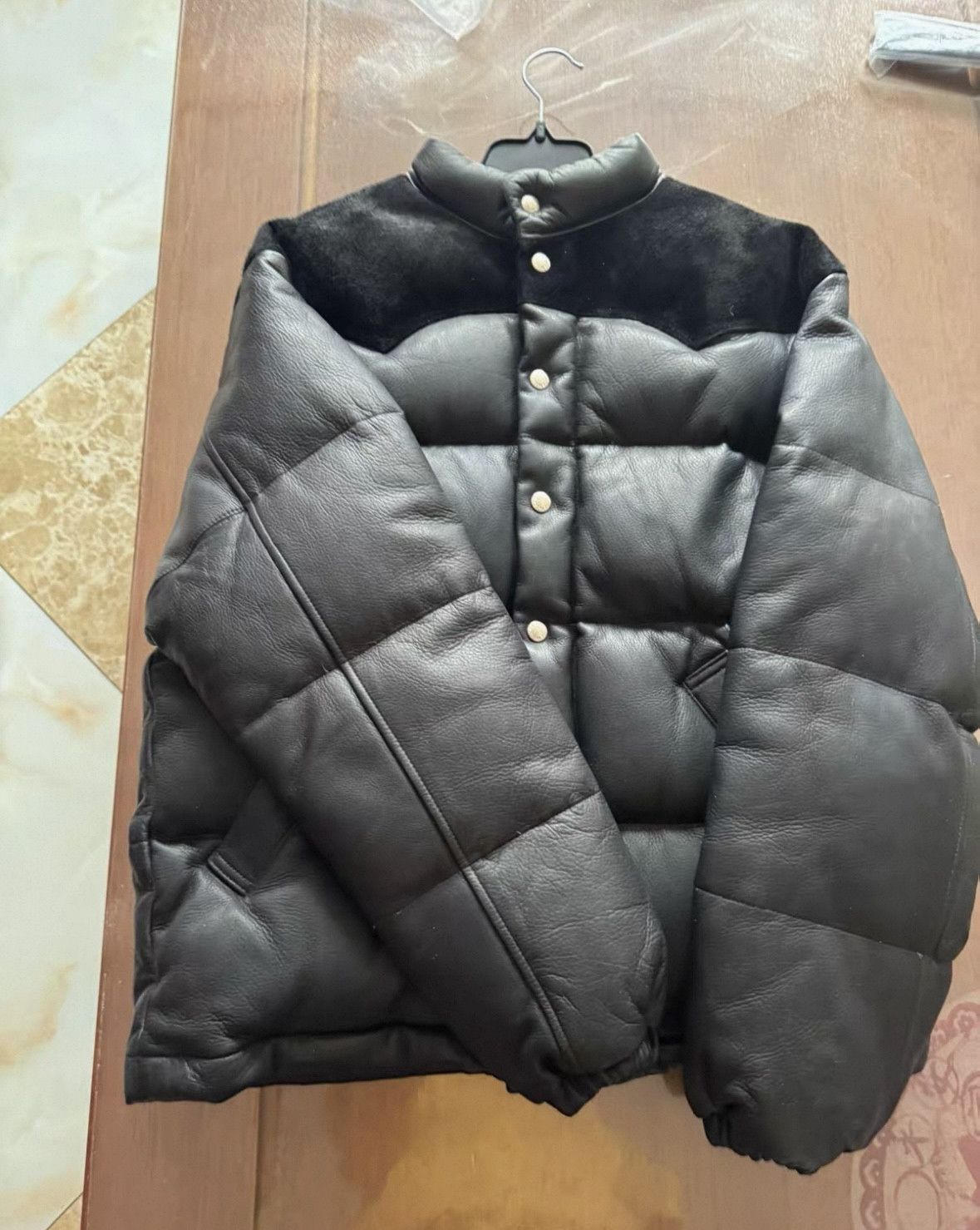 The Real McCoy's The Real Mccoy's Black deerskin mid-length down jacket Size US XXS / EU 40 - 1 Thumbnail