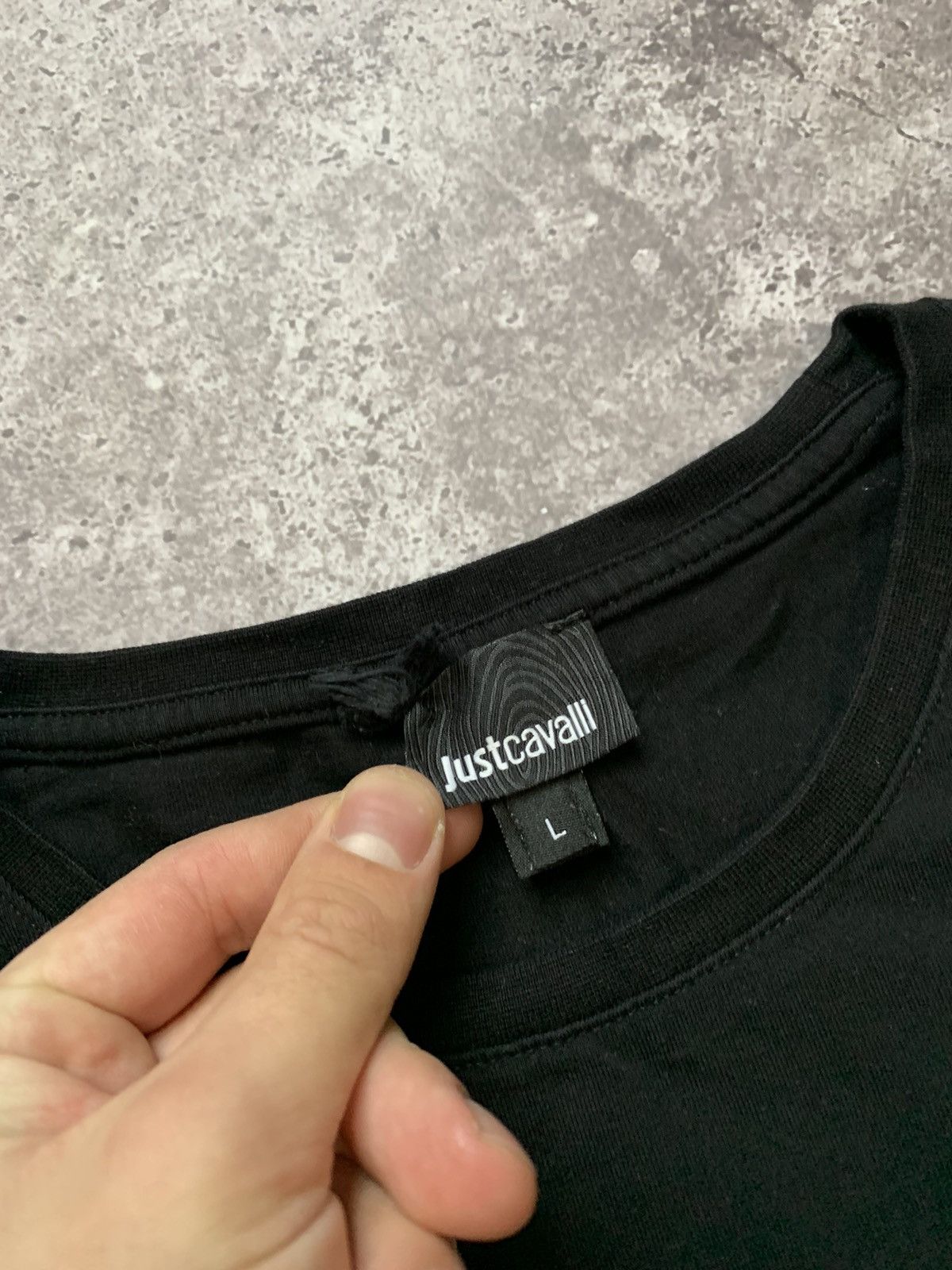 Just Cavalli × Roberto Cavalli Just Cavalli Big Logo Black Long Sleeve T-Shirt Size US L / EU 52-54 / 3 - 3 Thumbnail