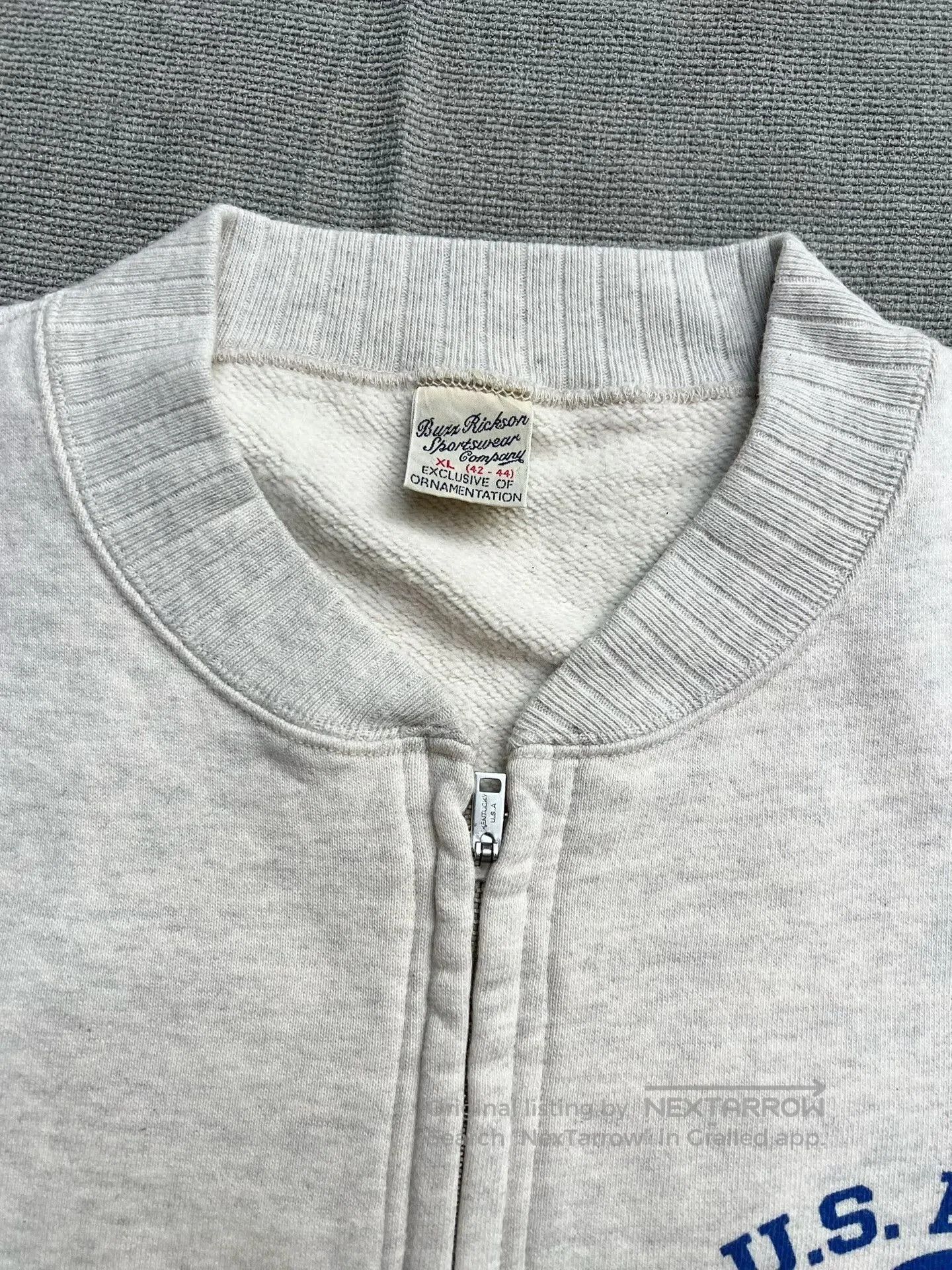 Buzz Rickson's Military Print Zip Hoodie Gray. Size US XL / EU 56 / 4 - 3 Thumbnail