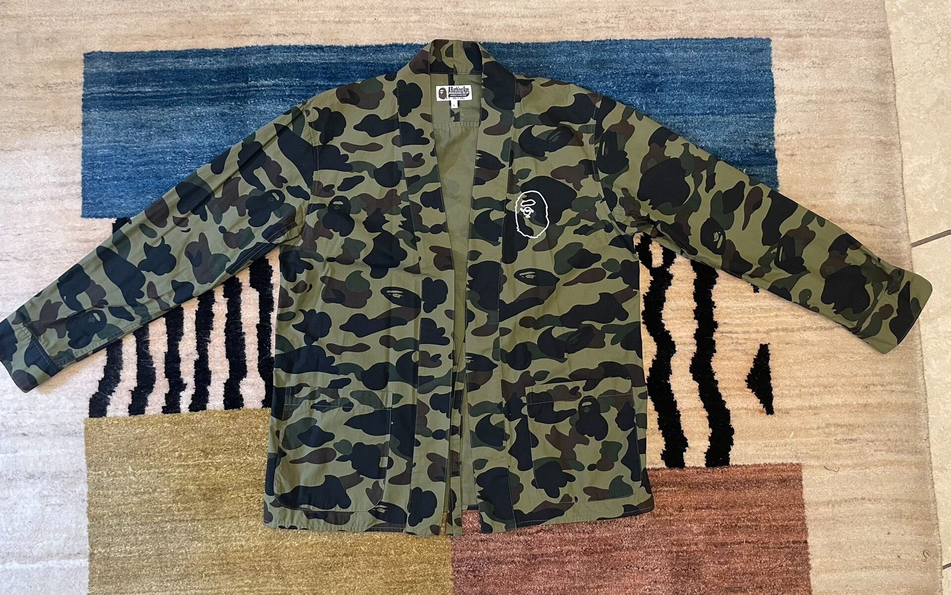 Bape Bape Men's Green Camo Robe Shirt Size US M / EU 48-50 / 2 - 1 Thumbnail