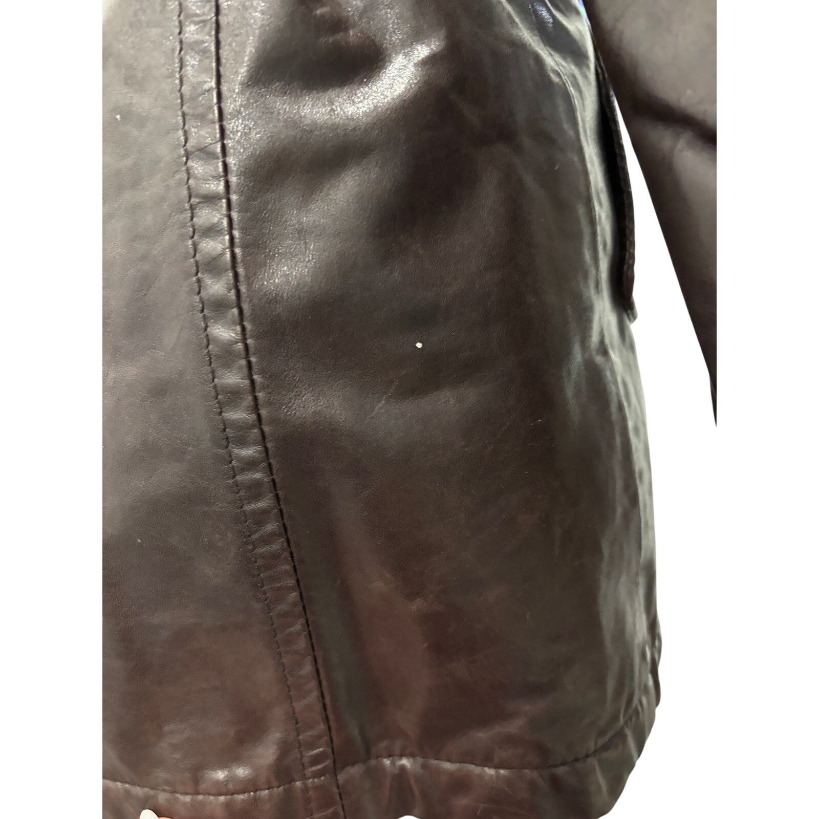 Andrew Marc Andrew Marc Brown Leather Belted Coat Size S Size S / US 4 / IT 40 - 10 Thumbnail