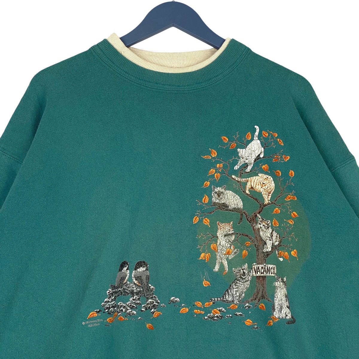 Vintage Vintage 90s Morning Sun Bird And Kitten Graphic Sweatshirt Size L / US 10 / IT 46 - 4 Thumbnail