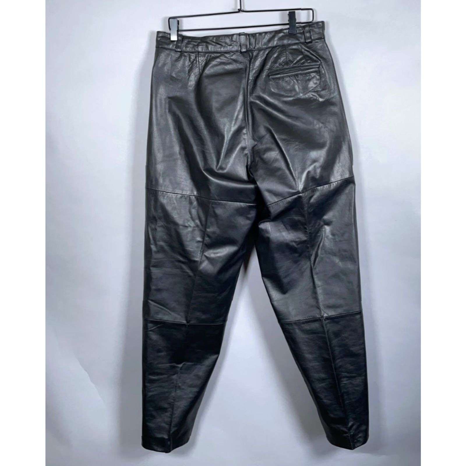 Vintage VINTAGE 4 Openers Leather Motorcycle Pants Mens 33 x 31 Black Lined Tapered 90s Decade 34 Tag Mens Size US 33 - 2 Thumbnail