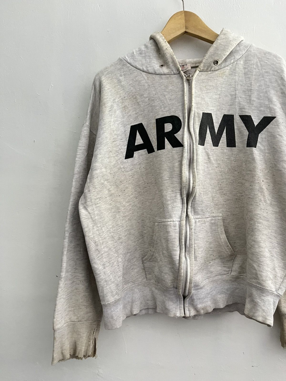 Vintage 90s Army Destroyed hoodie Size US L / EU 52-54 / 3 - 3 Thumbnail