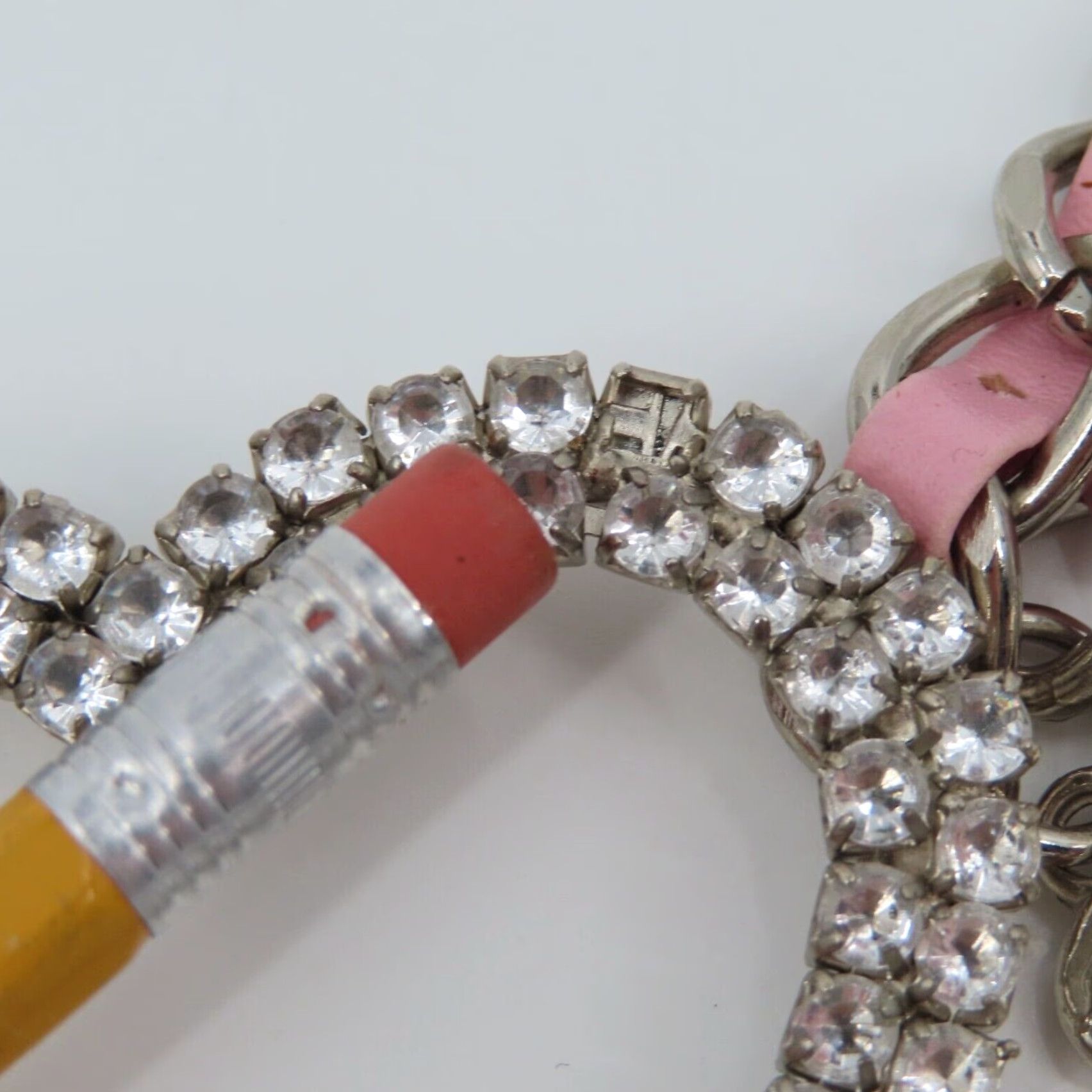 Vintage VINTAGE Silver Tone Metal Rhinestone Heart Chain Waist Belt Womens OSFM One Size Size ONE SIZE - 3 Thumbnail