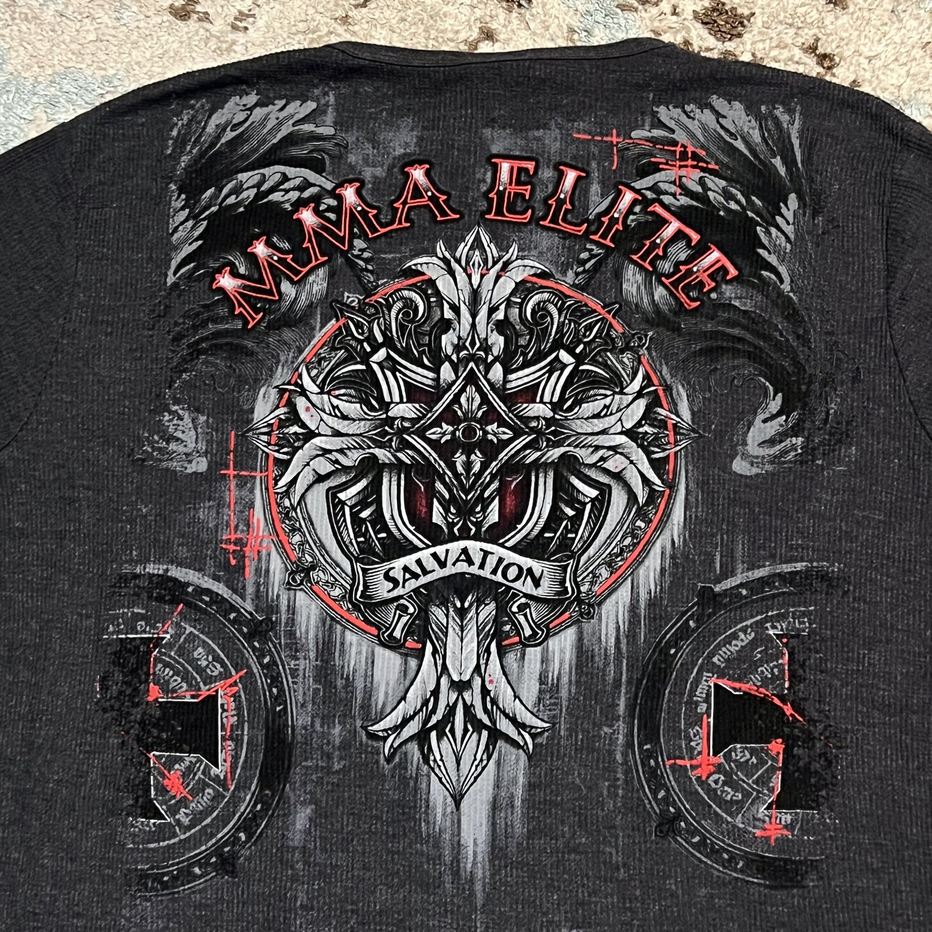 Affliction × Raw State × Tapout MMA Elite Salvation Cross Thermal Shirt Size XL Cyber Y2K Size US XL / EU 56 / 4 - 5 Thumbnail