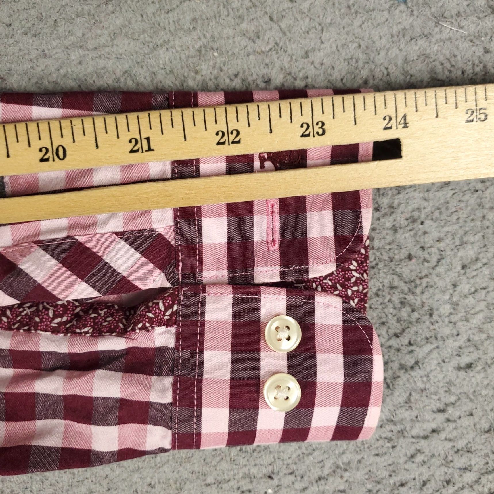Vintage Penguin Dress Shirt Mens 15.5 Red Check Long Sleeve Button Up Size 40R - 6 Thumbnail