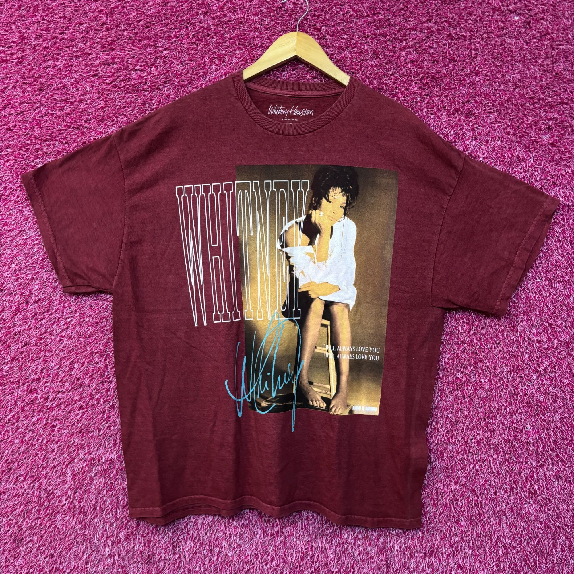 Other Whitney Houston I Will Always Love You Washed Graphic Burgun Size US XXL / EU 58 / 5 - 1 Thumbnail