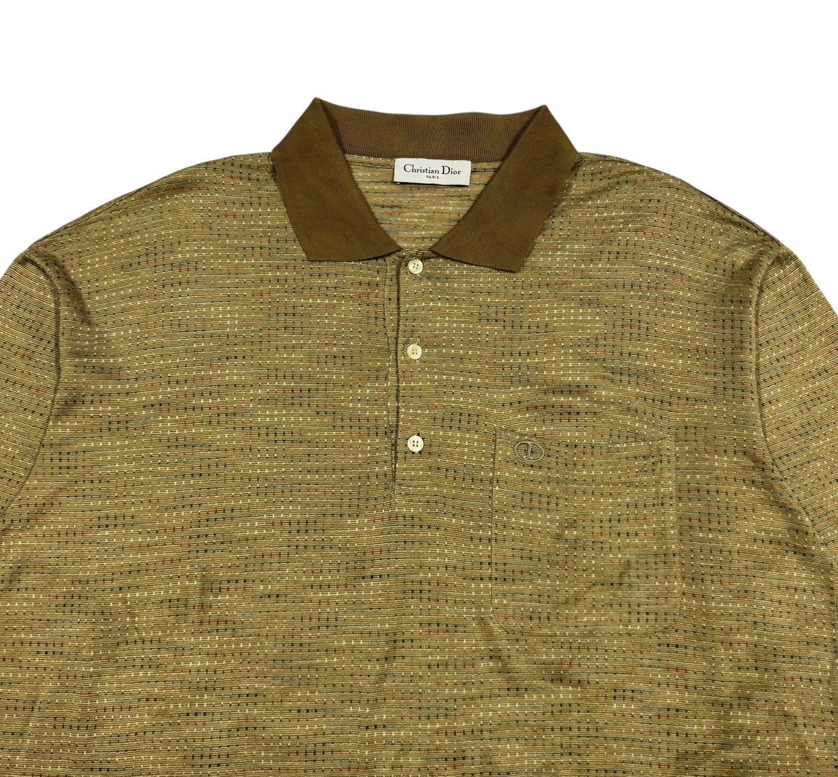Dior Vtg🔥Christian Dior Paris Sashiko Pocket Polo Shirt Size US L / EU 52-54 / 3 - 4 Thumbnail