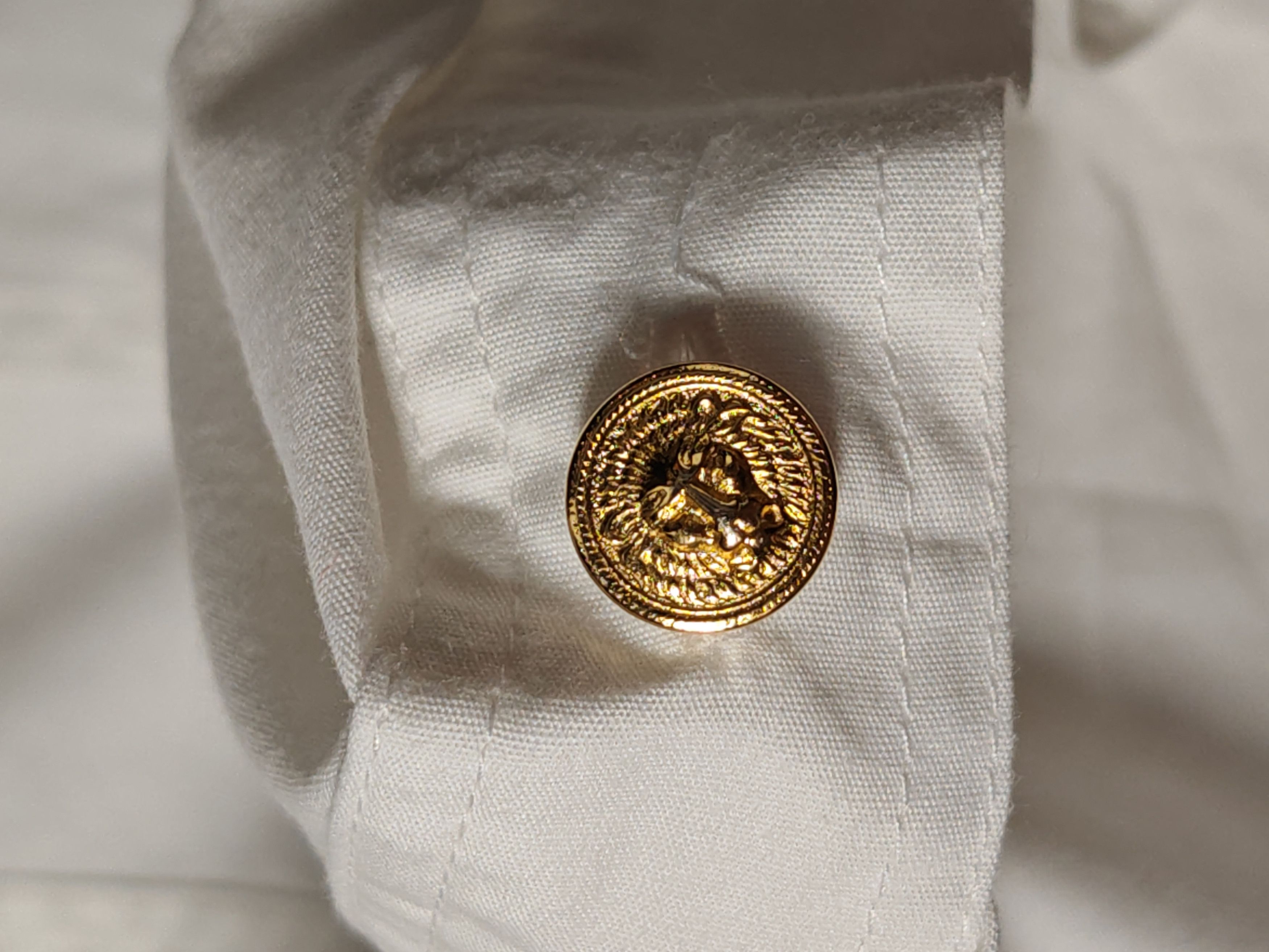 Versus Versace Versus Versace 90s All Gold Lion Shirts Long Sleeves Italy Size US L / EU 52-54 / 3 - 7 Thumbnail