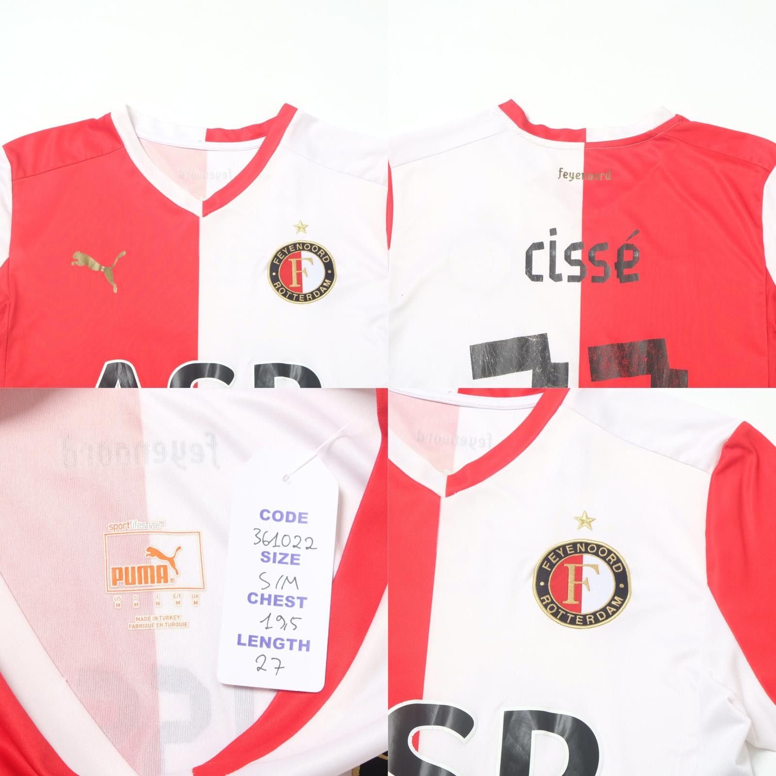 Puma 2012/13 Feyenoord Home Shirt Puma Cisse (S/M) Size US M / EU 48-50 / 2 - 5 Thumbnail