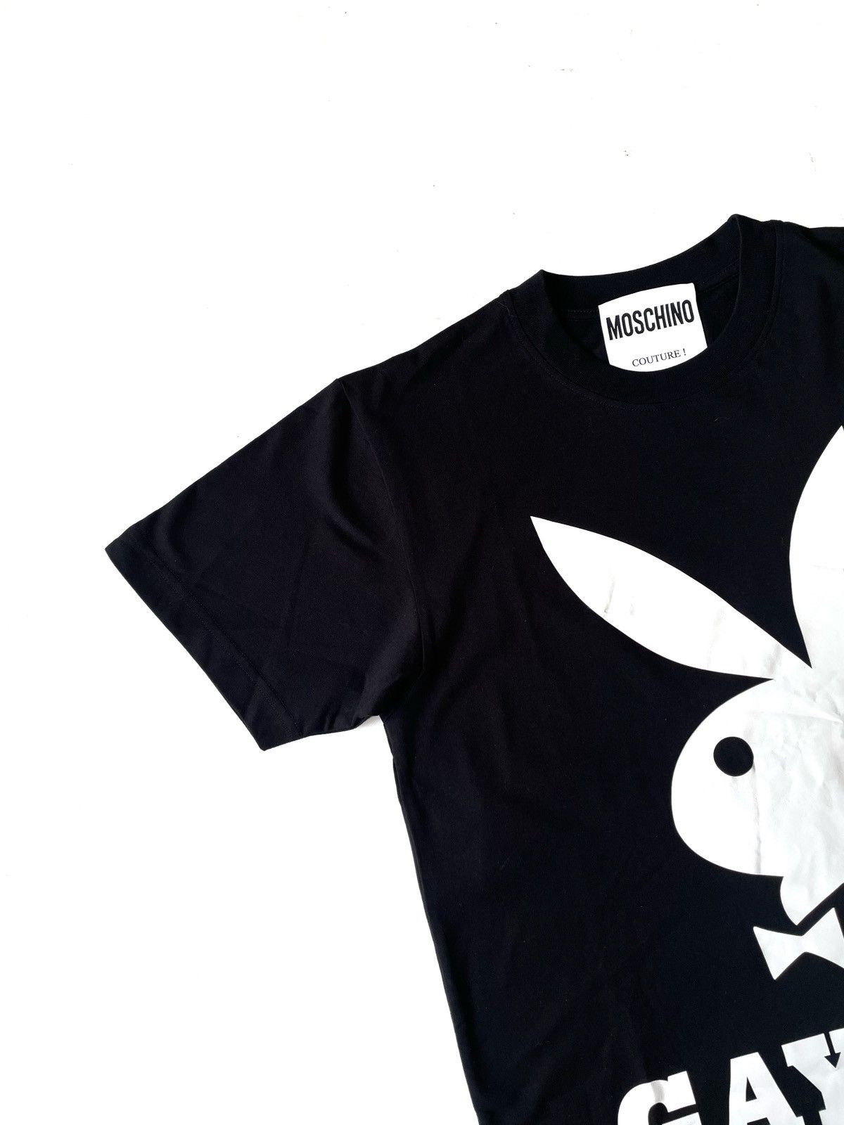 Moschino Moschino Couture Black Women Black Playboy T-Shirt Size S Size S / US 4 / IT 40 - 2 Thumbnail