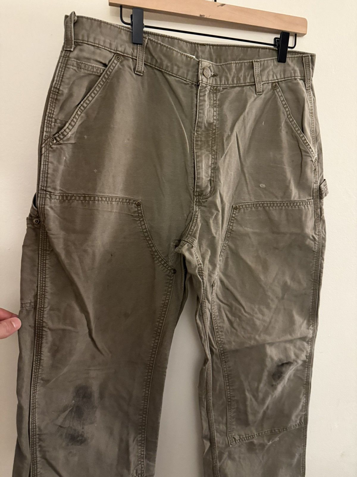 Carhartt Vintage Faded Carhartt Double Knee Olive 4gseller Size US 36 / EU 52 - 2 Thumbnail
