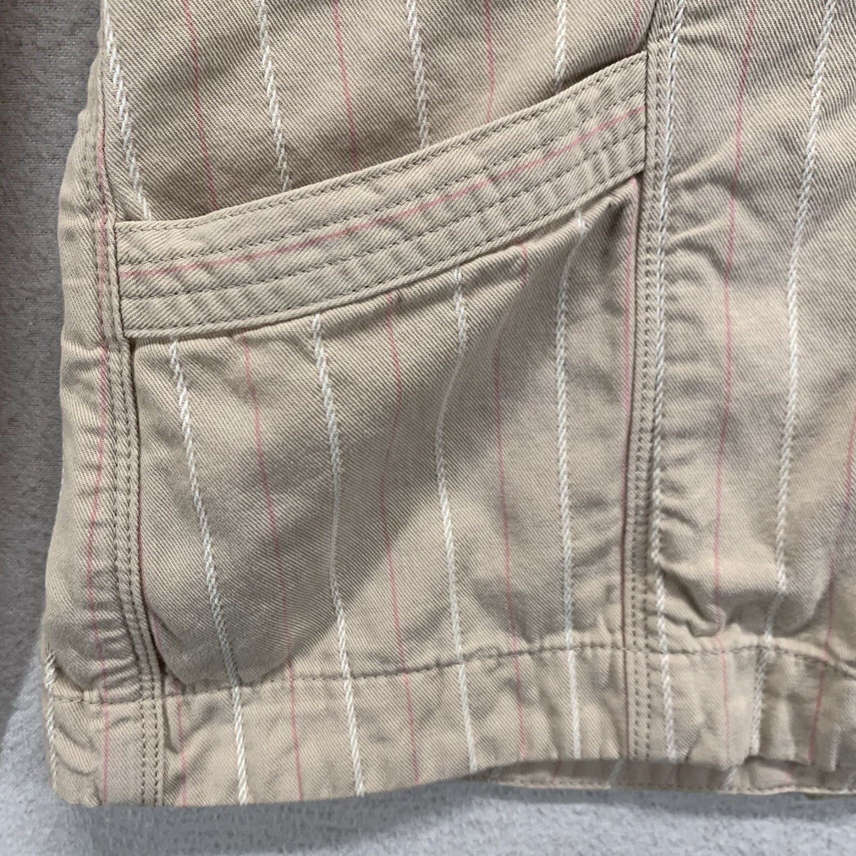 Vintage VINTAGE L.L. Bean Women's Blazer Jacket Short Sleeve Cotton Striped Beige 8 Regular Size M / US 6-8 / IT 42-44 - 7 Thumbnail