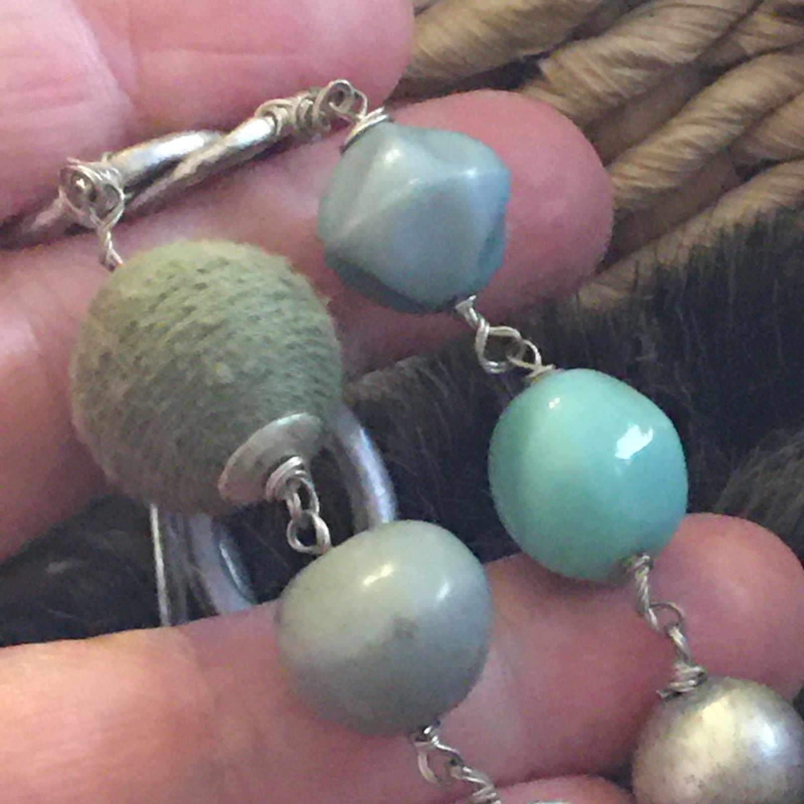 Vintage Vintage matte silver multi material bead necklace Size ONE SIZE - 6 Thumbnail