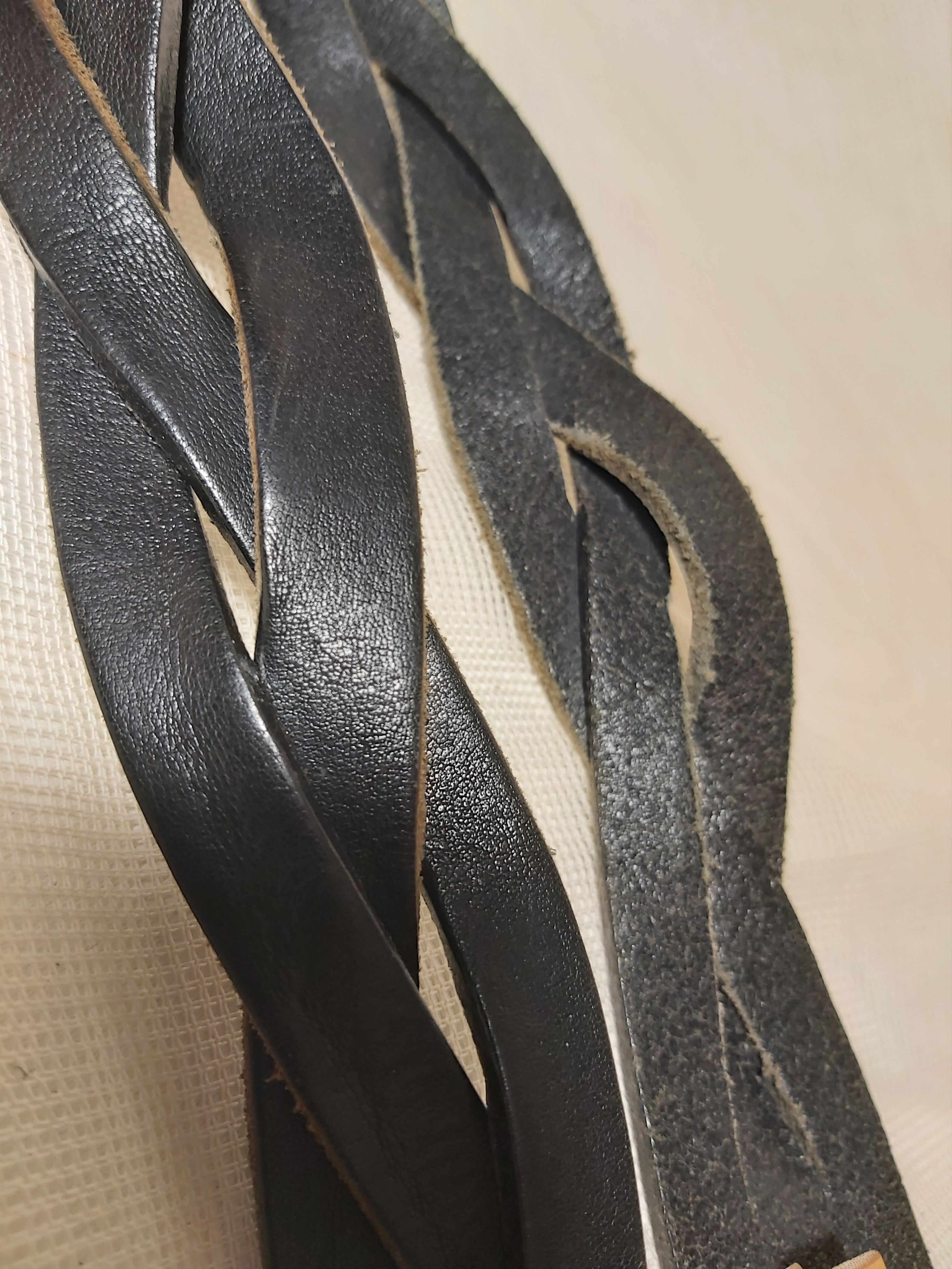 Vintage Vanzetti black braided belt. Vintage genuine leather belt Size ONE SIZE - 9 Thumbnail