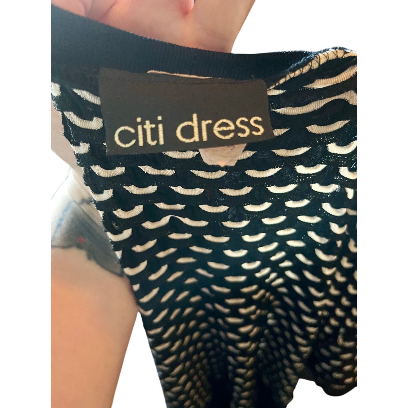 Vintage Vintage 80s Citi Black White Empire Maxi Dress Med Large Size M / US 6-8 / IT 42-44 - 5 Thumbnail