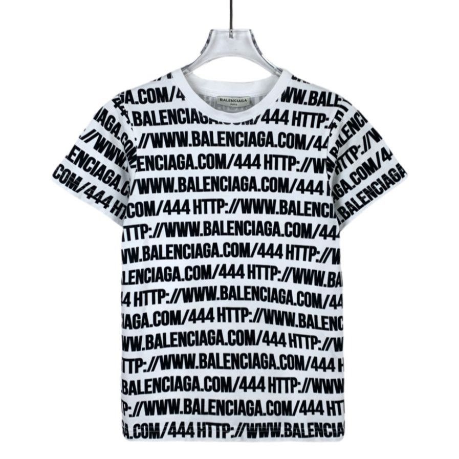 Balenciaga Allover Logo T Shirt | Grailed
