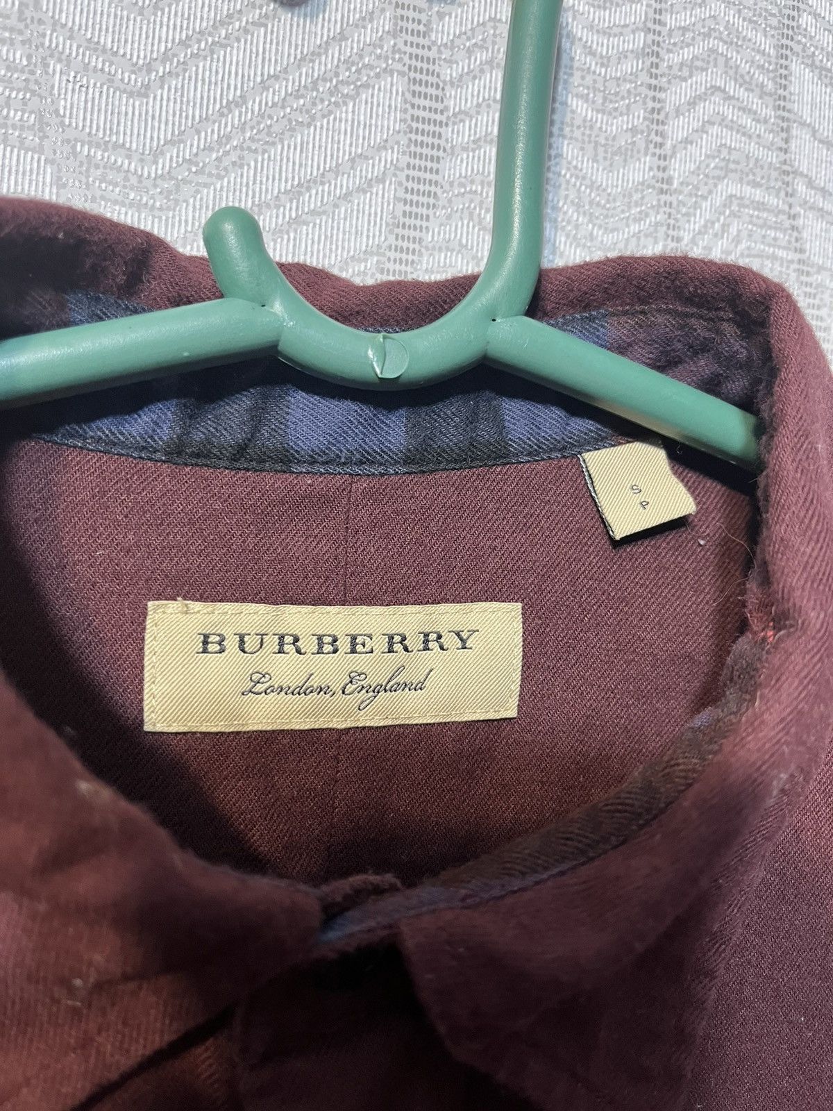 Burberry Burberry Burgundy Men’s Cotton Logo Shirt Button Up Size S Size US S / EU 44-46 / 1 - 8 Thumbnail