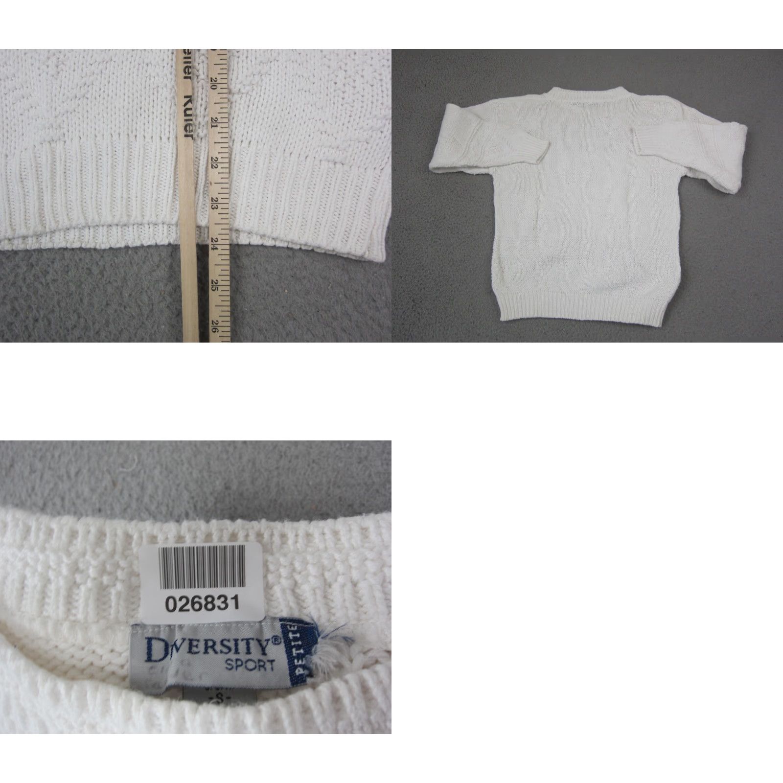Vintage VINTAGE Diversity Sweater Womens S White Knit Pullover 90s Made in USA Crew Neck Long Sleeve Solid 100% Cotton Pullover Women Vintage 90s Size S / US 4 / IT 40 - 7 Thumbnail