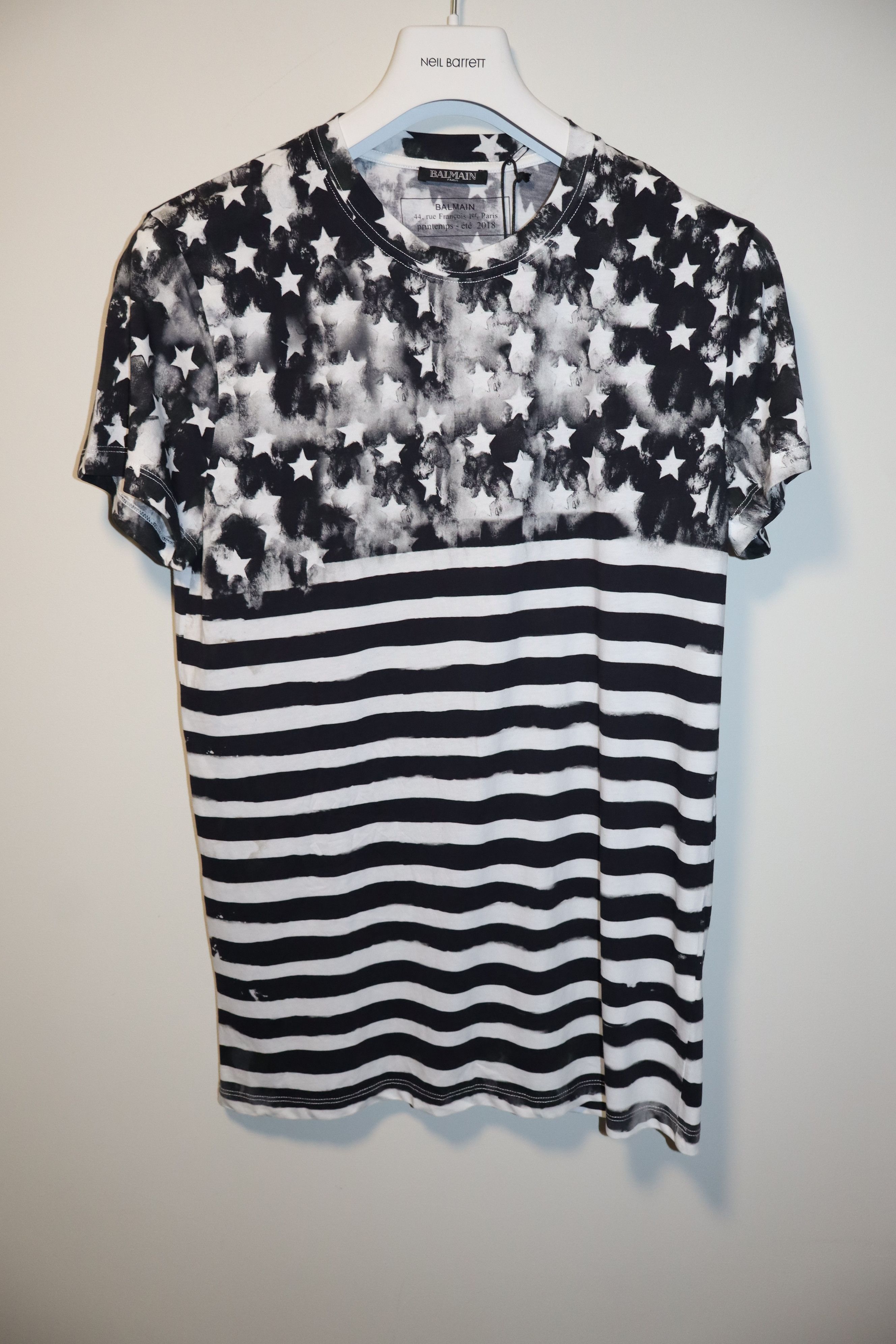 Balmain stars and stripes t-shirt Size US M / EU 48-50 / 2 - 1 Thumbnail