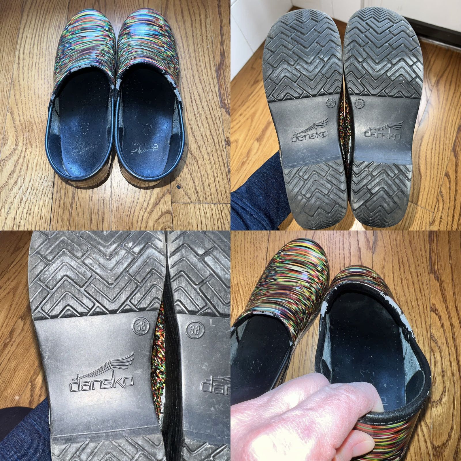 Dansko DANSKO Multicolor Stripe Leather Clogs Women 7.5/8 Slip On Comfort Leather Insole Rubber Outsole Casual Workwear Mens? Size M / US 6-8 / IT 42-44 - 8 Thumbnail