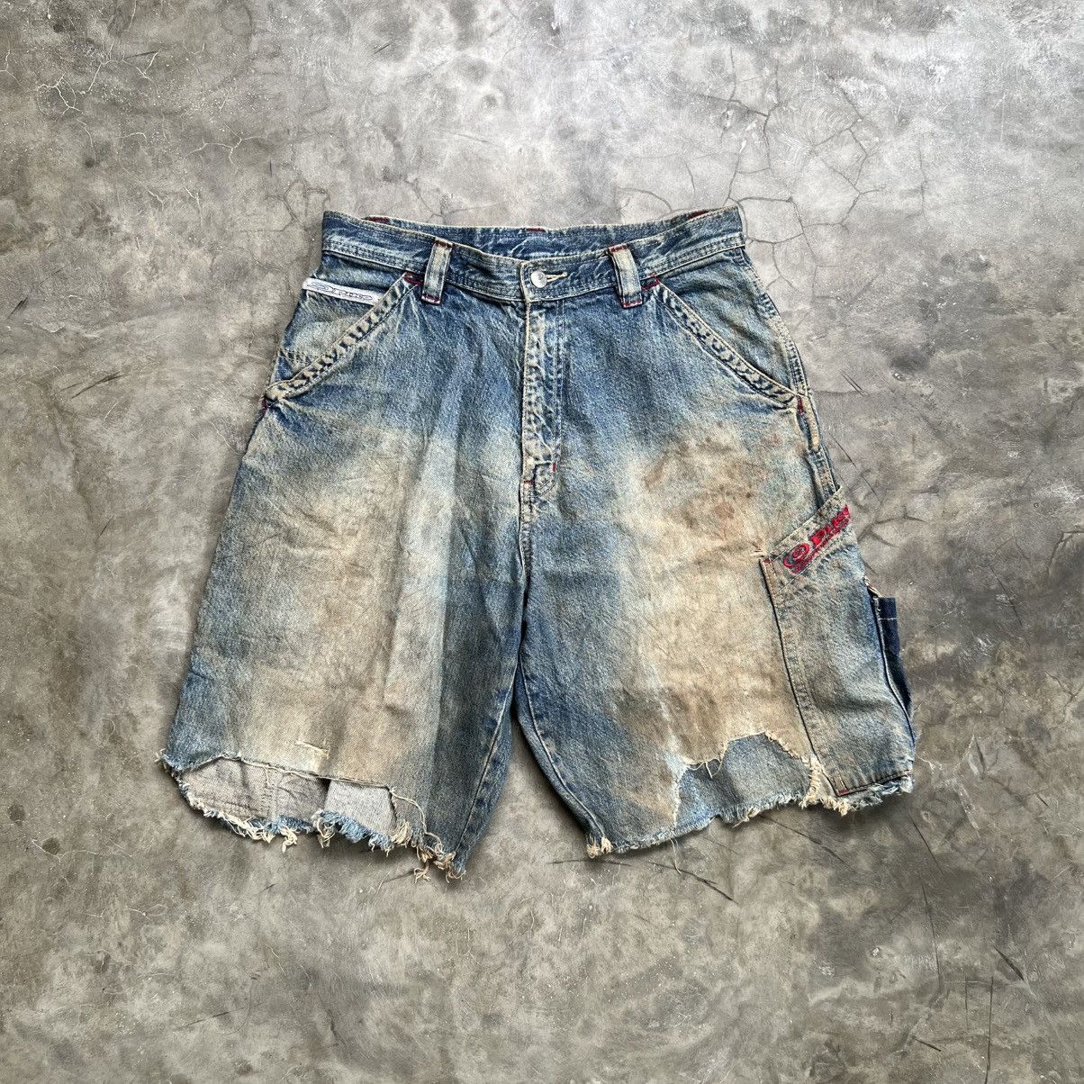 JNCO 2000s Piko Surf Jnco Style Distressed Carpenter Jort Jeans Size US 32 / EU 48 - 1 Thumbnail