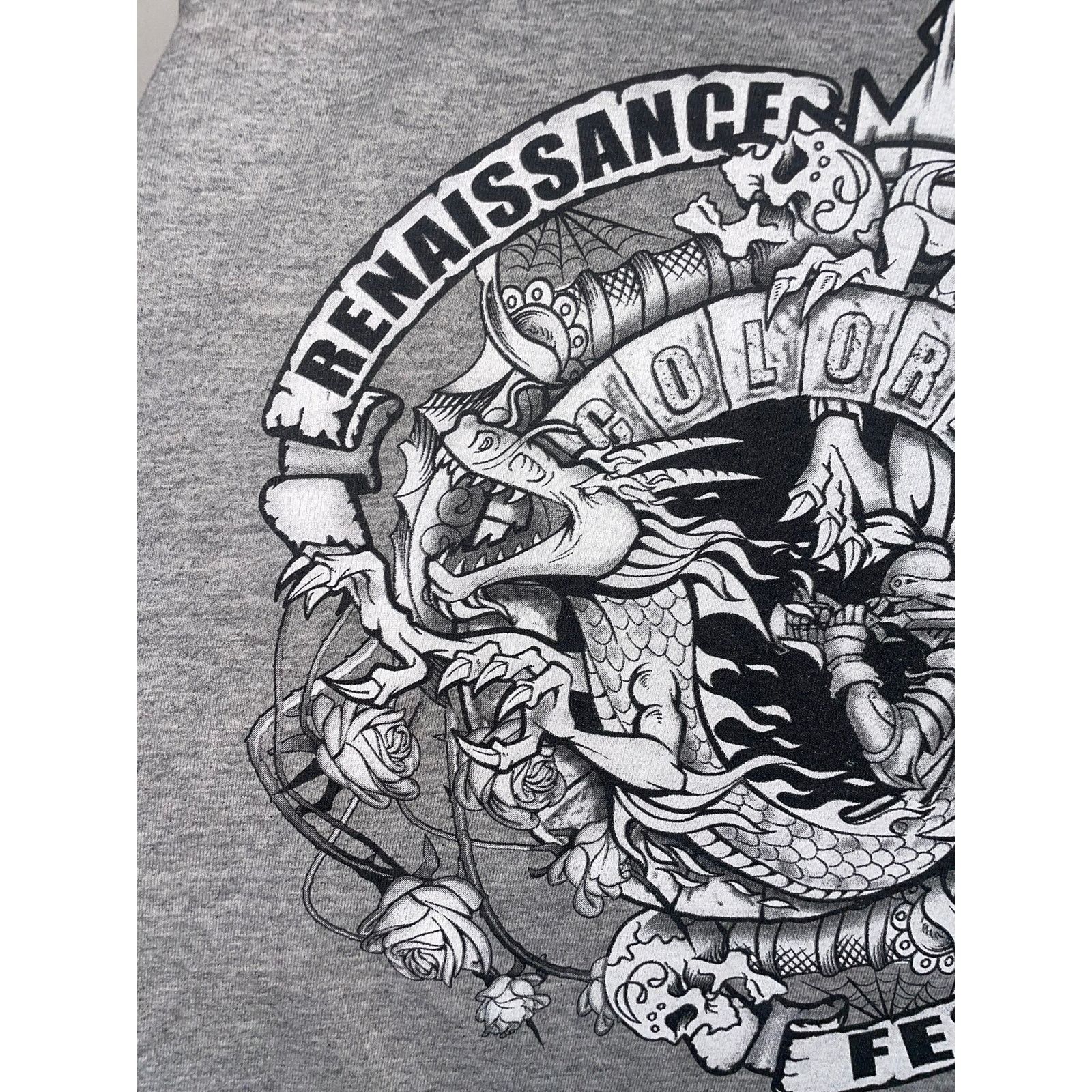 Gildan 2000s Colorado Renaissance Festival Dragon Gray Shirt Y2K L Size US L / EU 52-54 / 3 - 3 Thumbnail