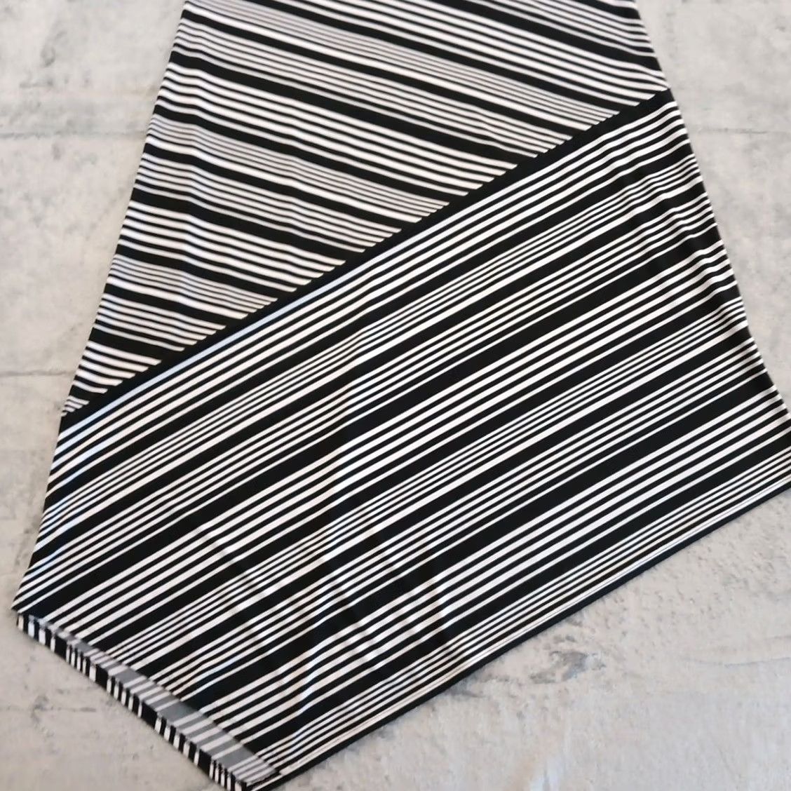 Vintage Chico's Maxi Dress Black Striped Asymmetric Sleeveless Pullover V-Neck Size 1 Polyester Spandex Women Dress Long Vintage No Size XS / US 0-2 / IT 36-38 - 3 Thumbnail