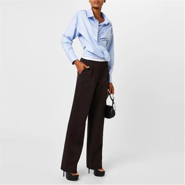 Alexander Wang o1g2r1mq0824 High Waisted Pleat Trousers in Fig Brown Size 34" / US 12 / IT 48 - 4 Thumbnail