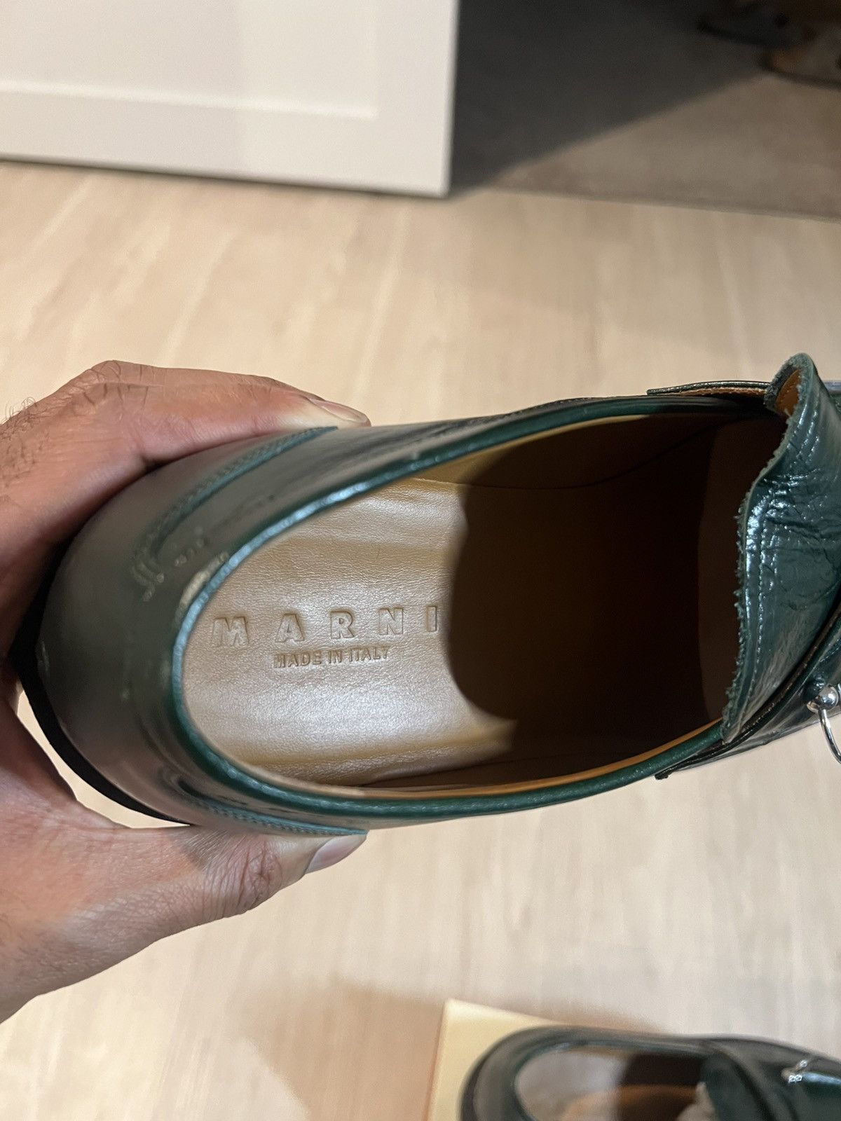 Marni MARNI green leather Moccasin Loafers Size US 12 / EU 45 - 5 Thumbnail