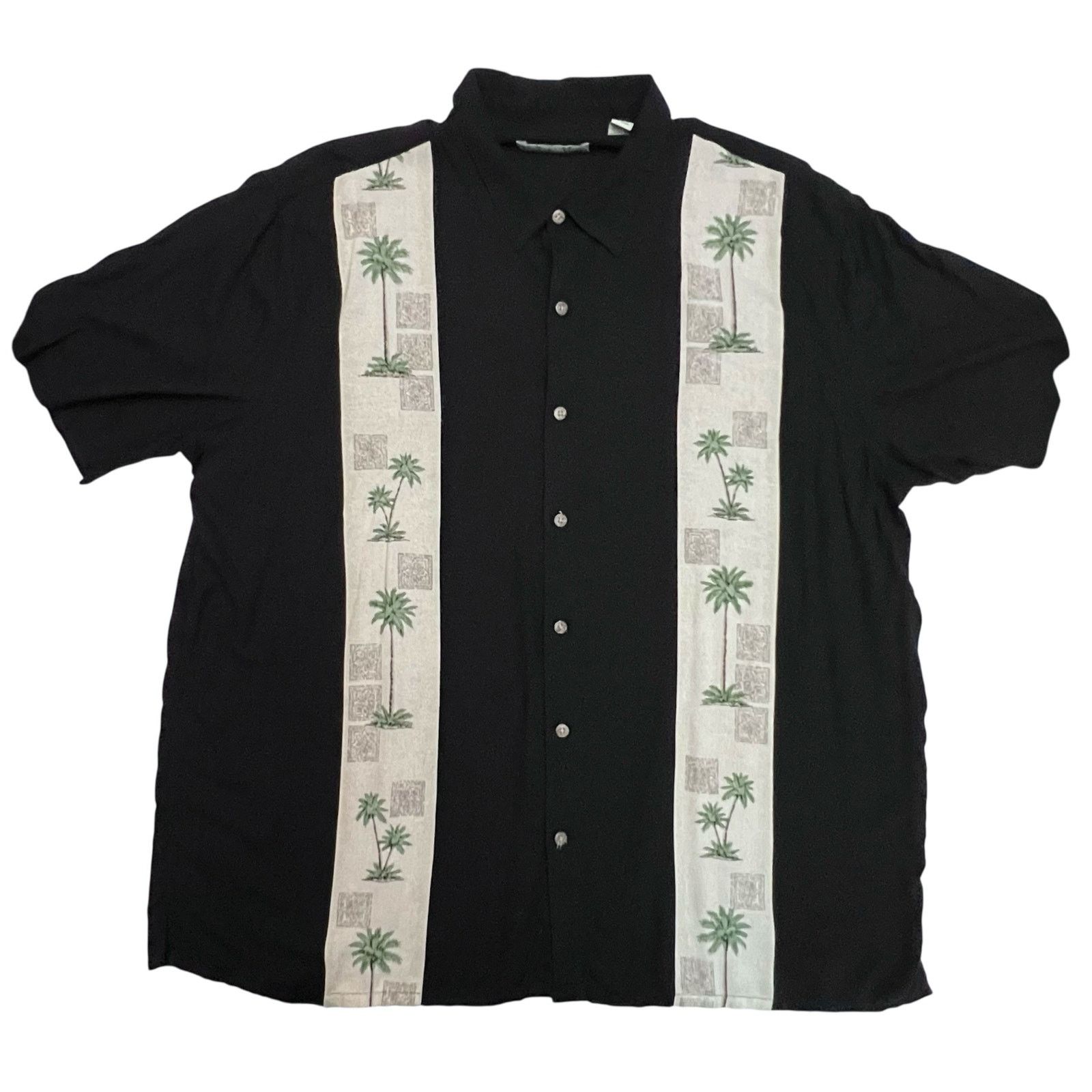 Batik Bay Batik Bay XXL Mens Hawaiian Shirt Black Rayon Palm Button Up Size US XXL / EU 58 / 5 - 7 Thumbnail