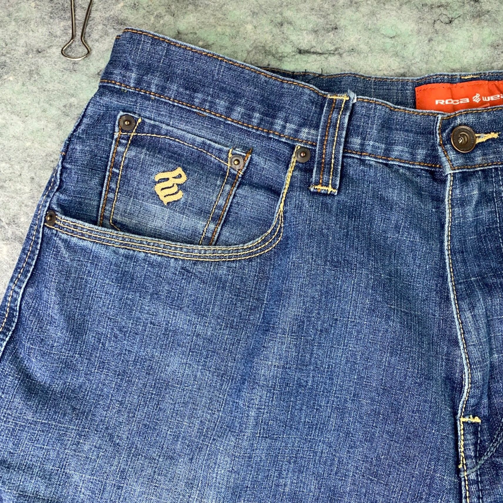 Rocawear VINTAGE Roca Wear Mens Jeans 38x33 Blue Wide Leg Loose Baggy Grunge SK8 Y2K Size US 38 / EU 54 - 6 Thumbnail