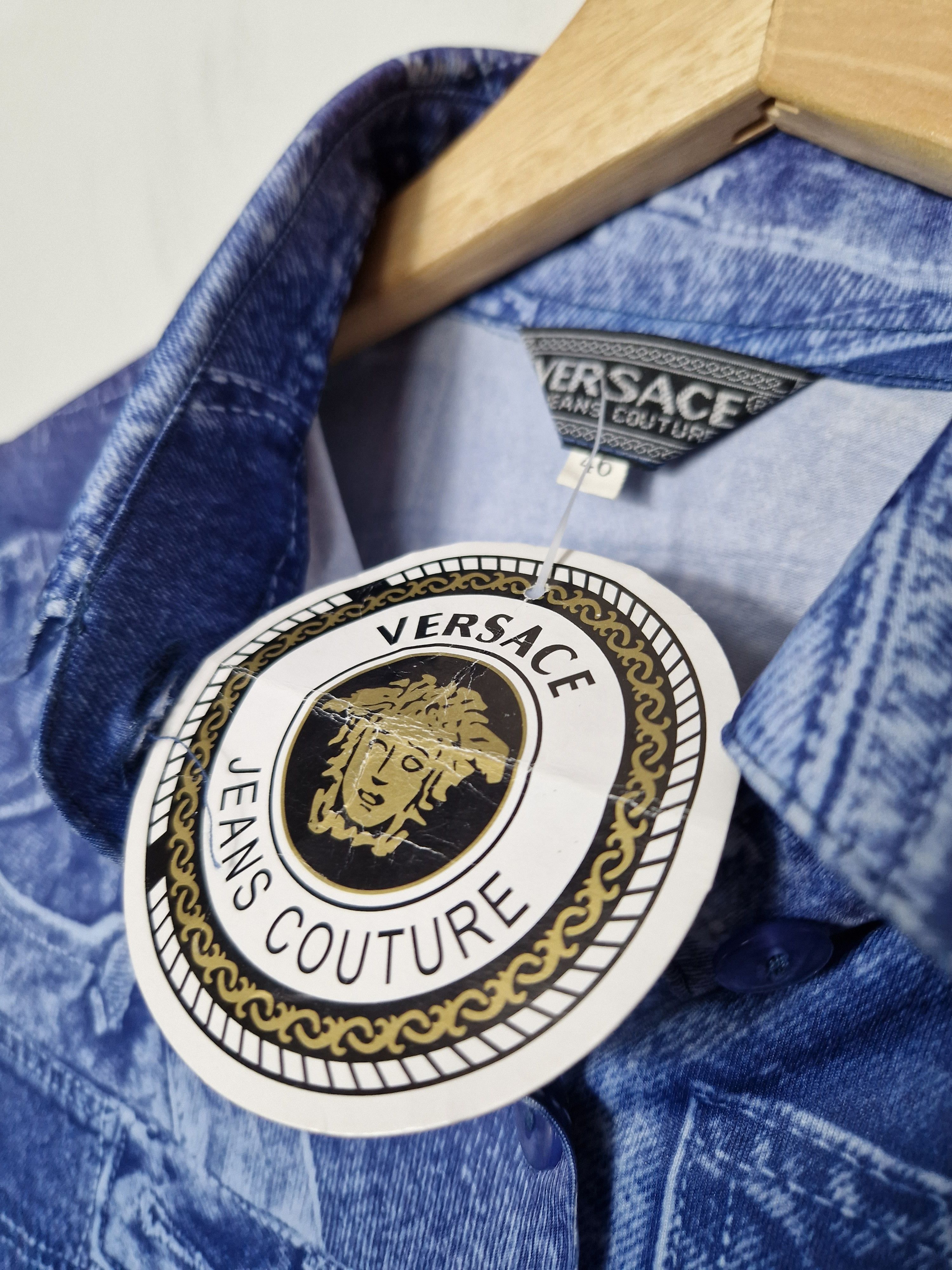 Versace Versace Jeans vintage 90s DSWT rare shirt denim print Size L / US 10 / IT 46 - 9 Thumbnail