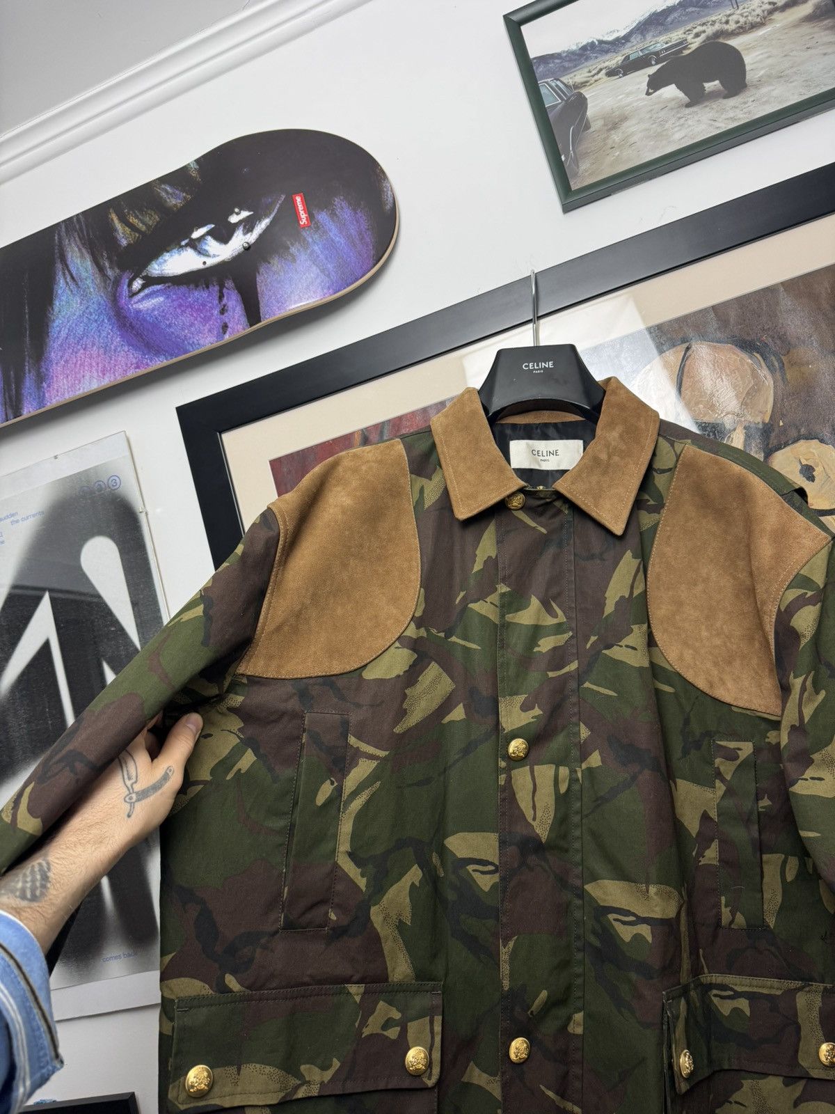 Celine Celine Hunting Camo Parka Hedi Slimane Suede Brown Gold Size US M / EU 48-50 / 2 - 3 Thumbnail