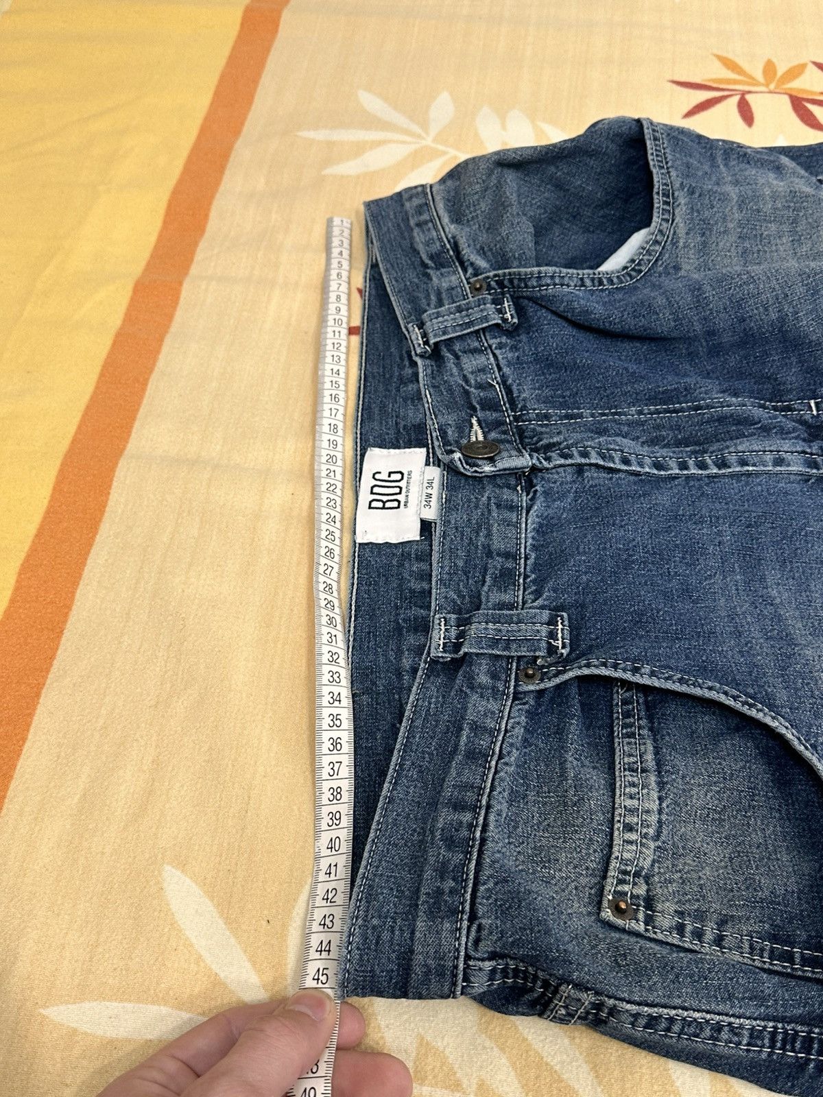 Bdg 🔥 BDG Rare Distressed Wide Baggy Denim Jeans Pants Y2K Blue Size US 34 / EU 50 - 8 Thumbnail