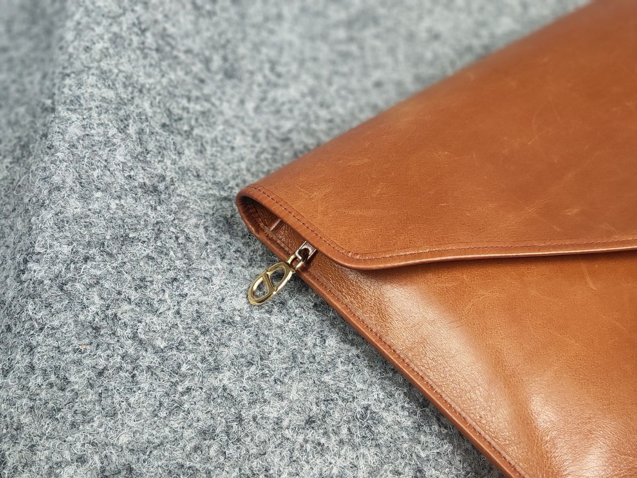 Dior Christian Dior Vintage 80s Envelope Clutch Brown Leather Bag Size ONE SIZE - 7 Thumbnail