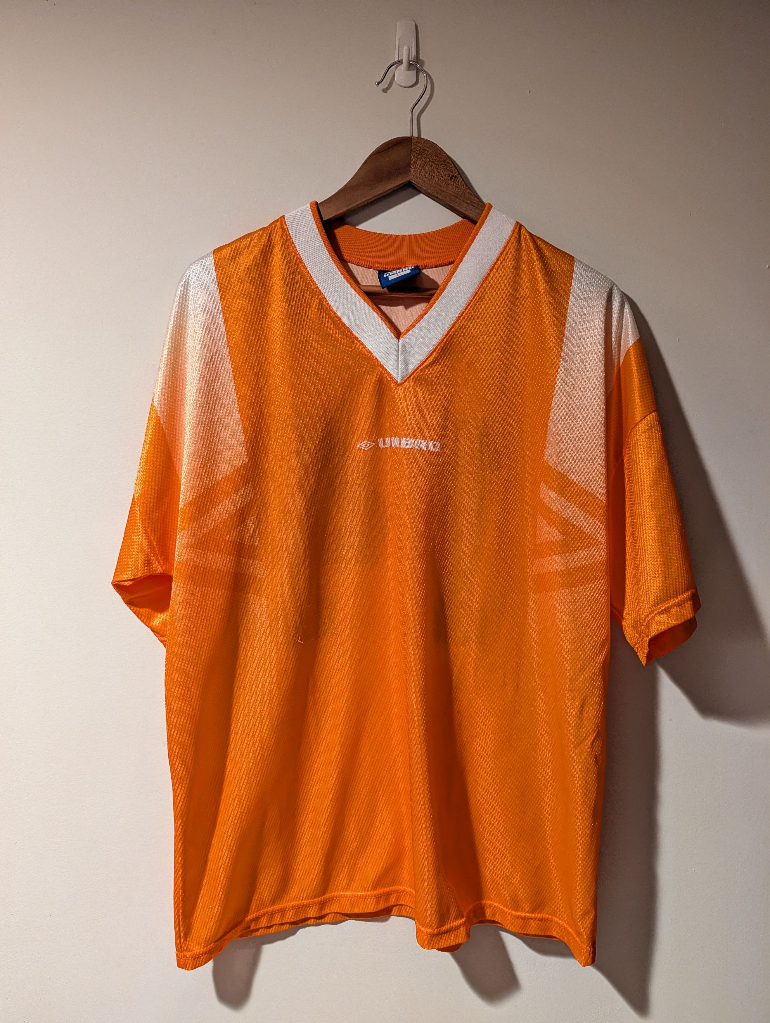 Vintage 90s Umbro Spell Out Center Logo Short Sleeve Jersey
