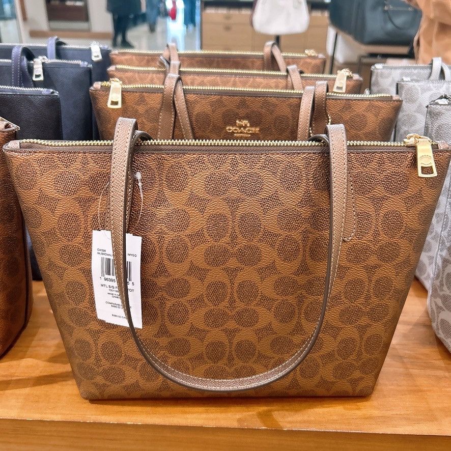 Coach Fiona Zip Tote Bag In Signature Canvas CW396 Size ONE SIZE - 2 Thumbnail